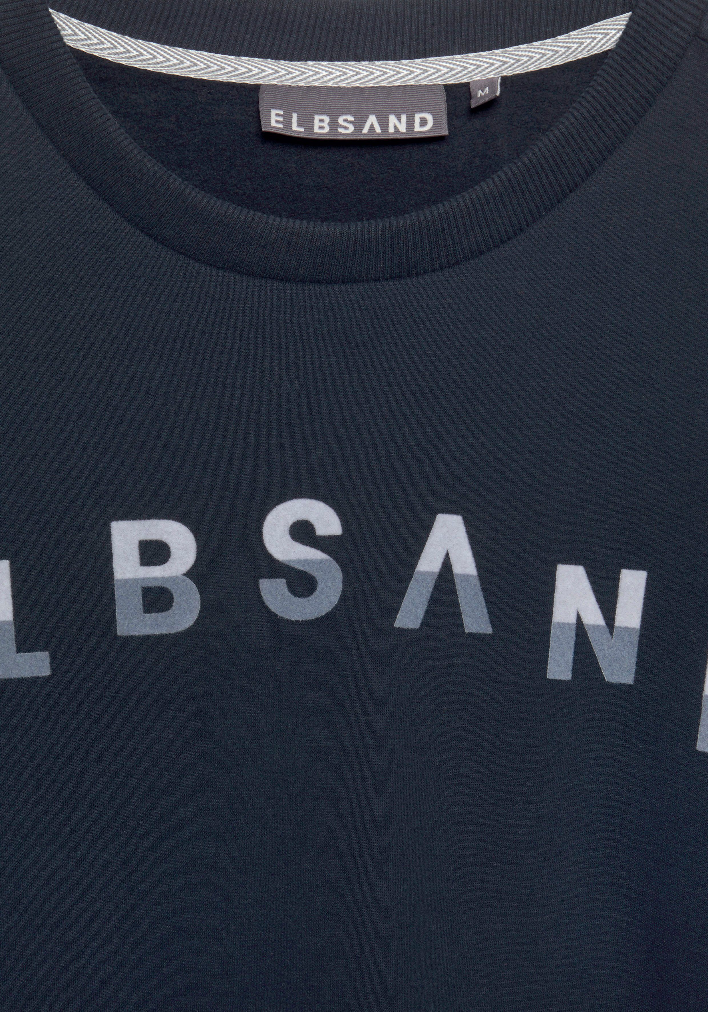 Elbsand Sweatshirt Sontje met flockprint aan de voorkant, sportief-casual