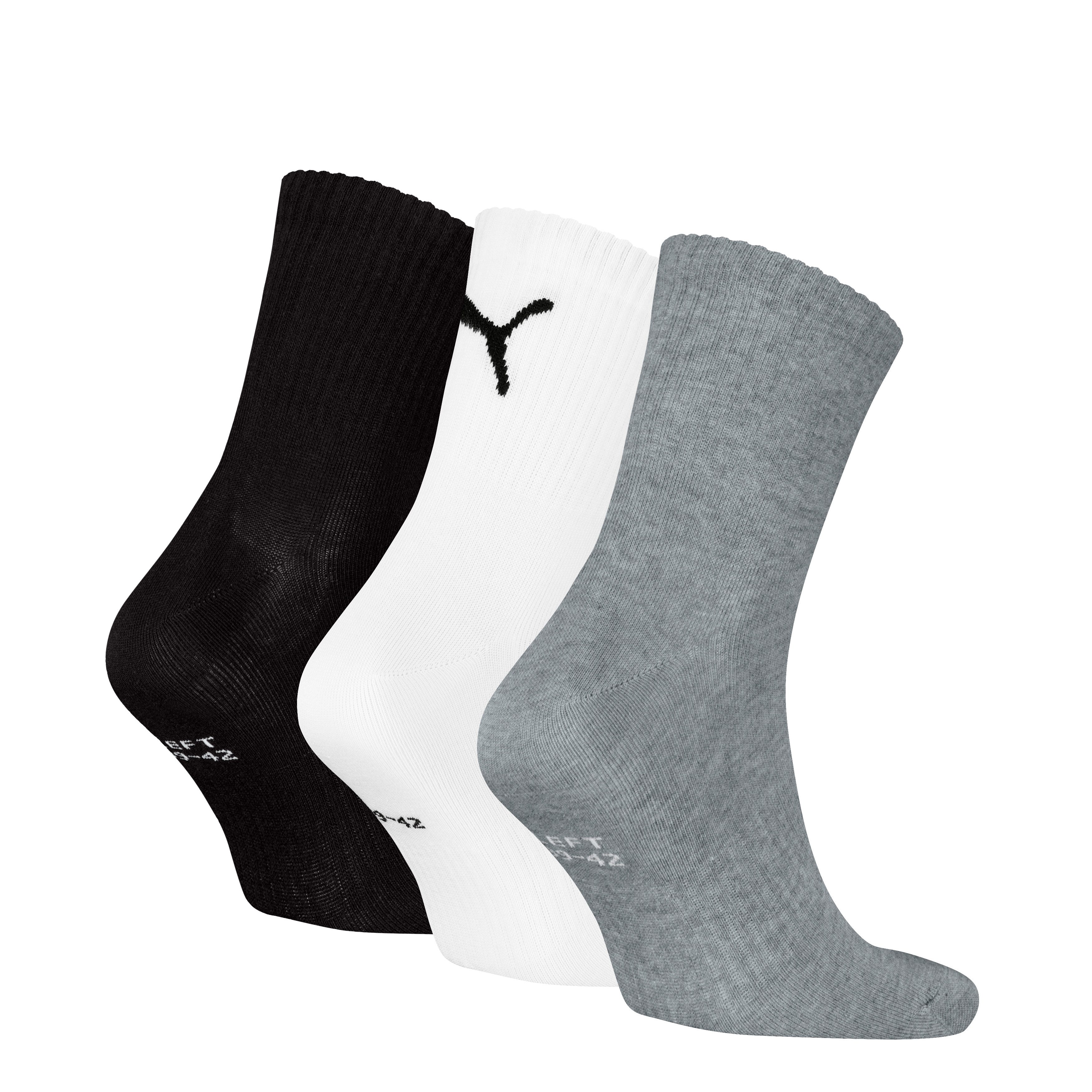 PUMA Sokken met meerdere logo's (3 paar, Set van 3)