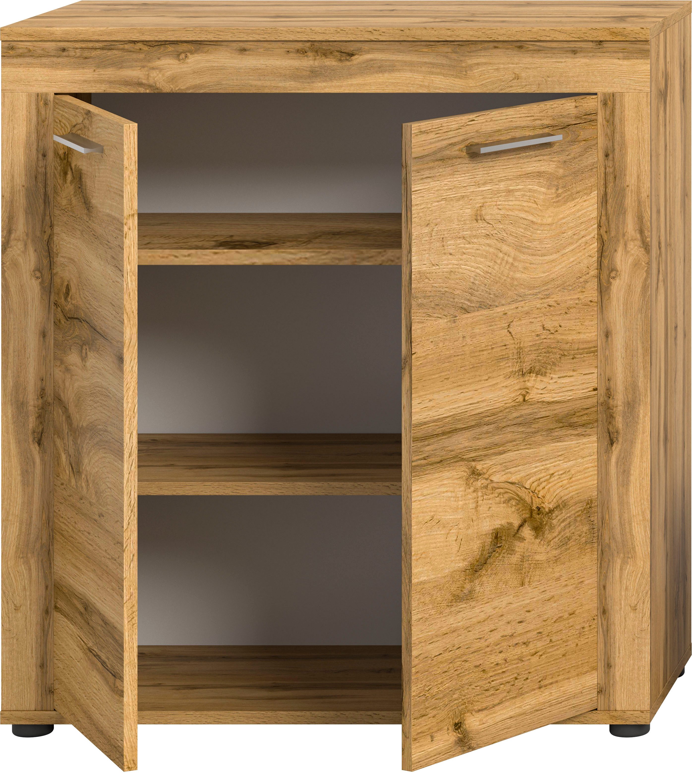 INOSIGN Highboard Aosta, Hoogte 88 cm, in verschillende kleuren met 2 deuren en 3 vakken, woonkamer, commode, kast