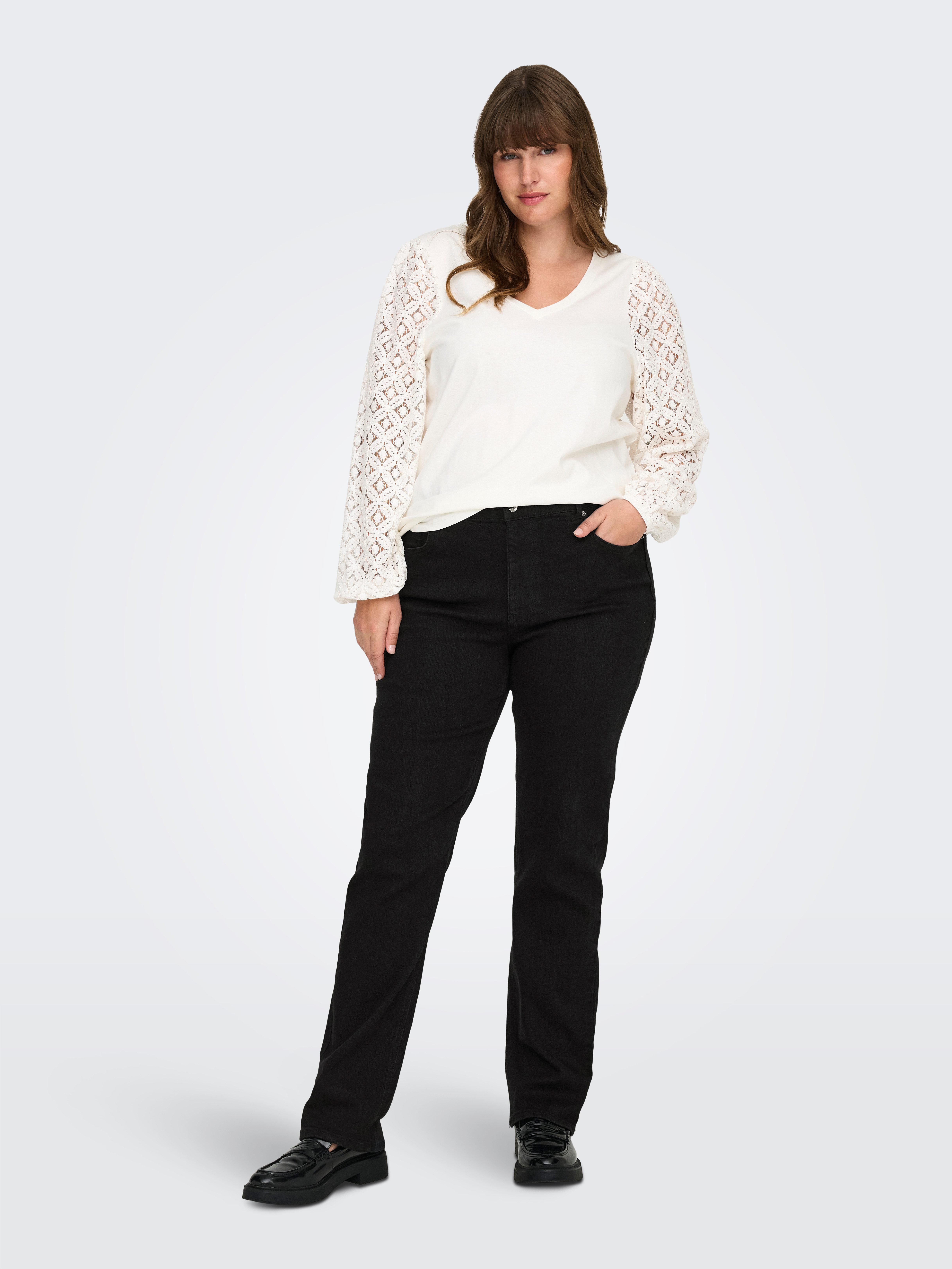 ONLY CARMAKOMA Straight jeans CARCRUZ EX HW STRAIGHT DNM PIMBOX BF