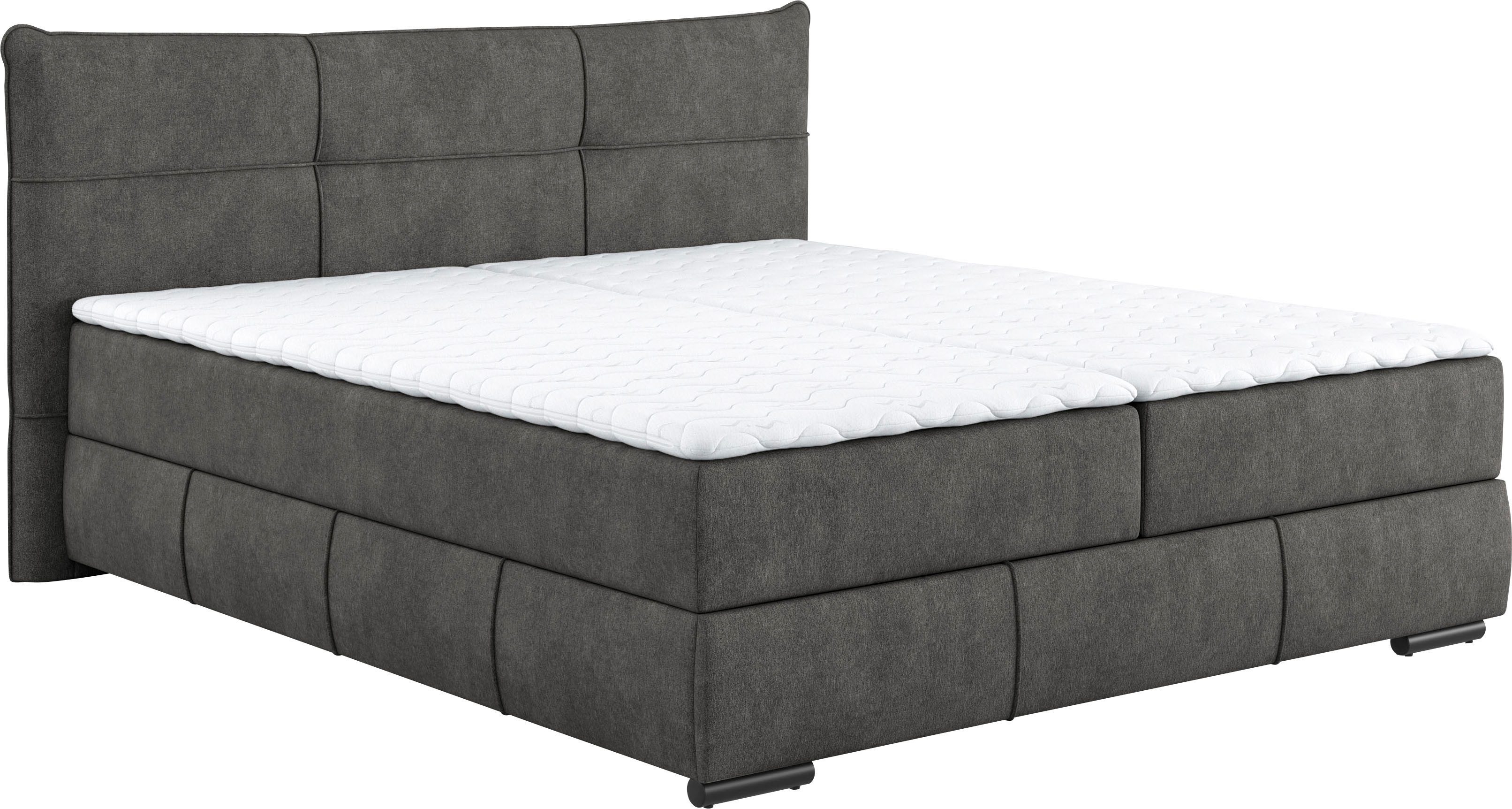 Mr. Couch Boxspring Brewdley met bedkist, incl. matras Topmatras en sierkussen, in verschillende hardheden beschikbaar