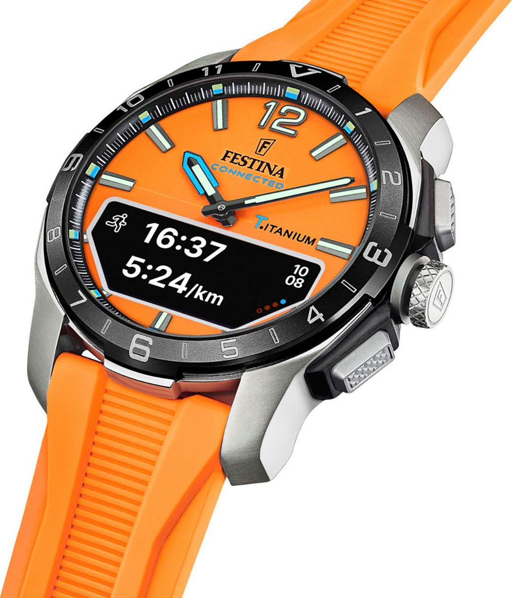 Festina Smartwatch Connected D Quartzhorloge, horloge, herrenuur, stappenteller, wereldtijd, stopwatchfunctie