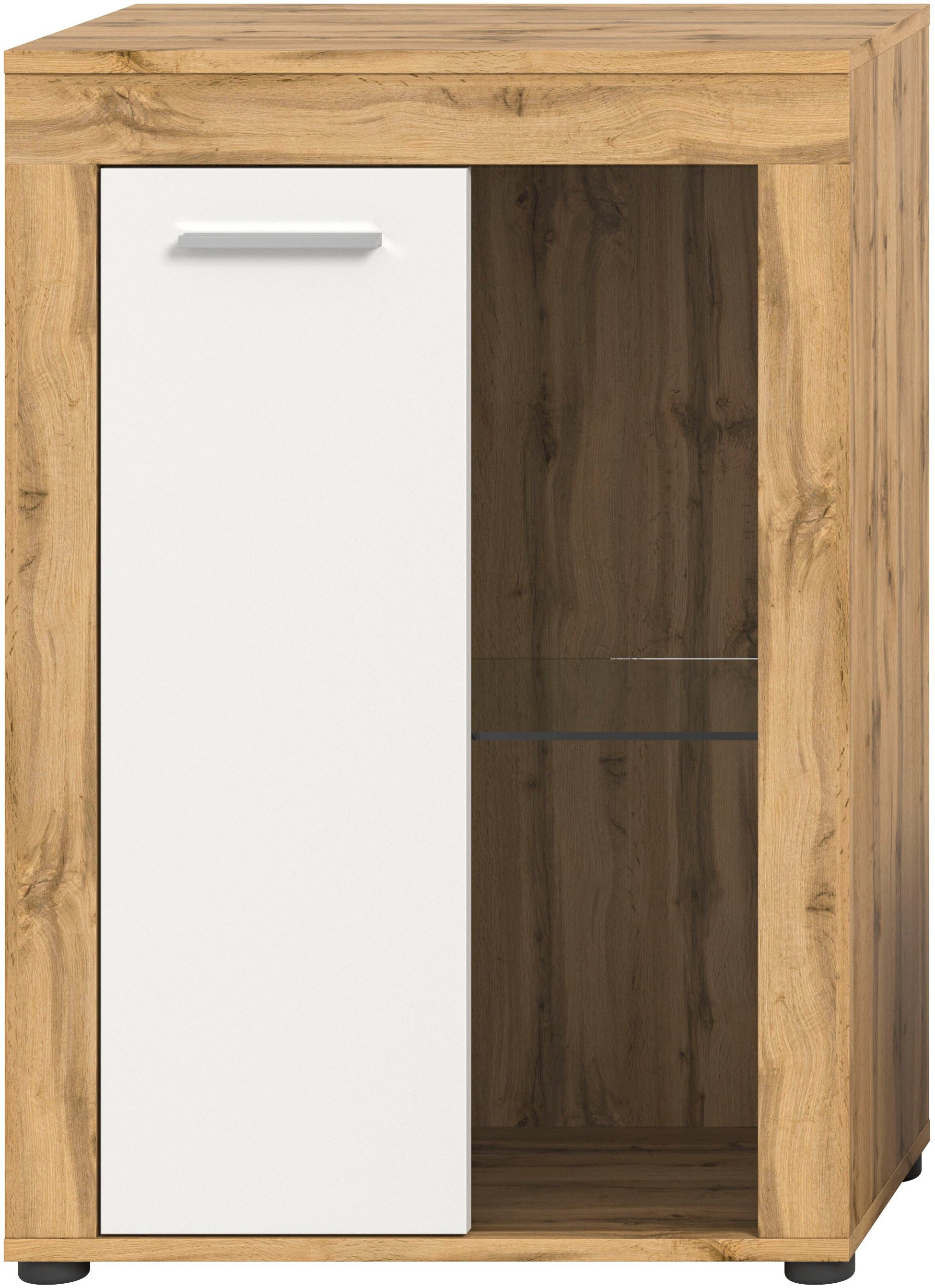 INOSIGN Vitrinekast Aosta, breedte 60 cm, staand of hangend, in verschillende kleuren Deurafdichting verwisselbaar, 1 glazen inlegvloer, hangvitrine, staande vitrine