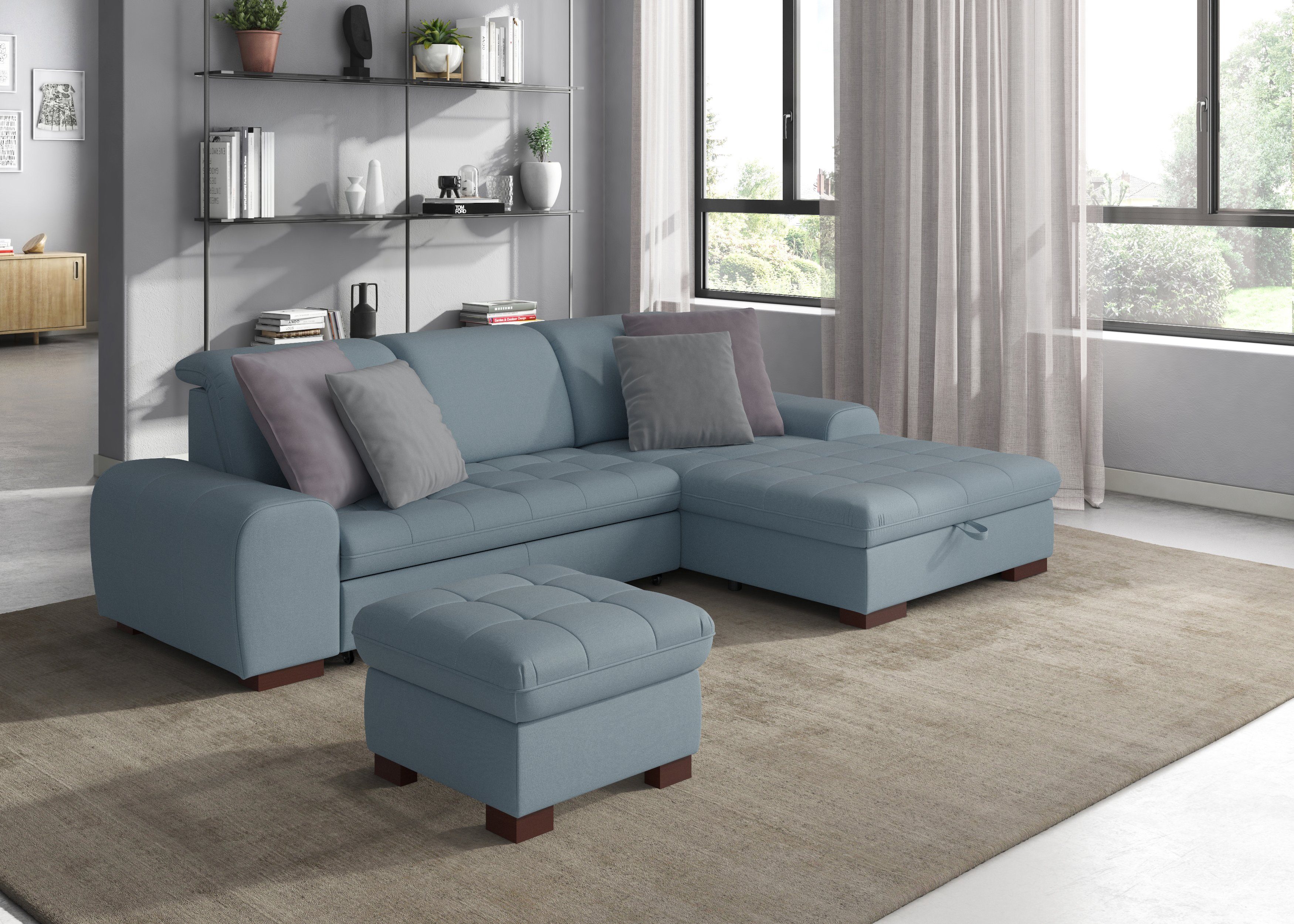 Sit&more Hoekbank Luxor L-vorm naar keuze met slaapfunctie, bedkist en verstelbare hoofdsteun