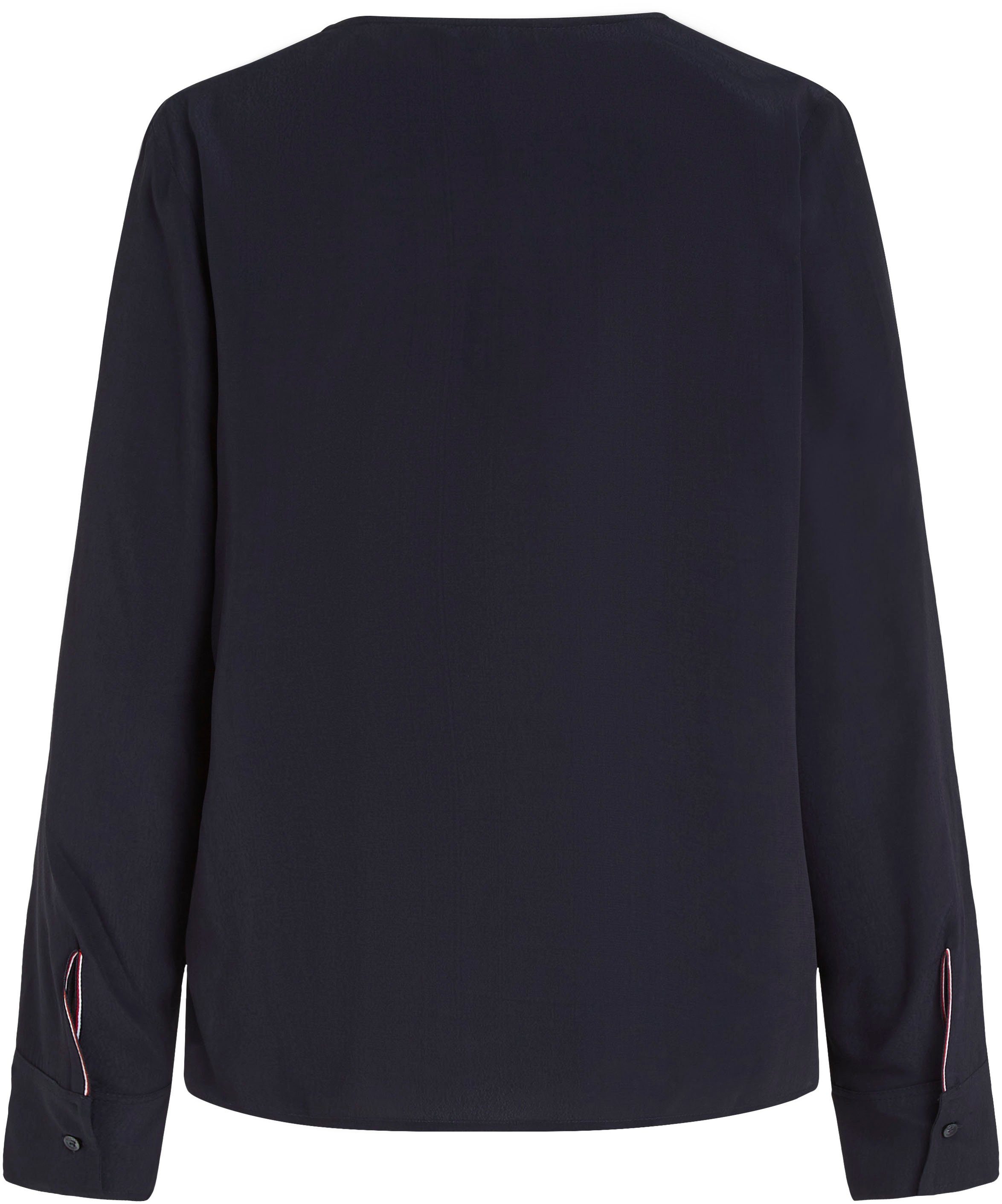 Tommy Hilfiger Blouse met lange mouwen VISCOSE CREPE V-NECK BLOUSE