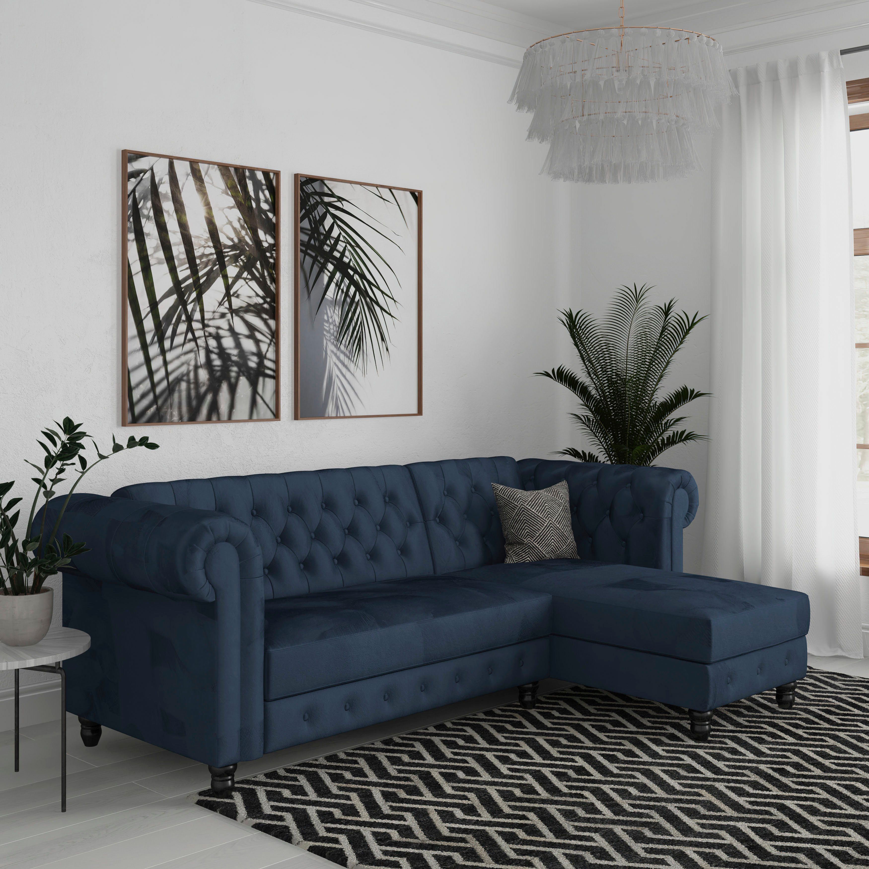 Dorel Home Hoekbank Felix, L-model, 241 cm (ligoppervlak108x195 cm), récamier verwisselbaar,