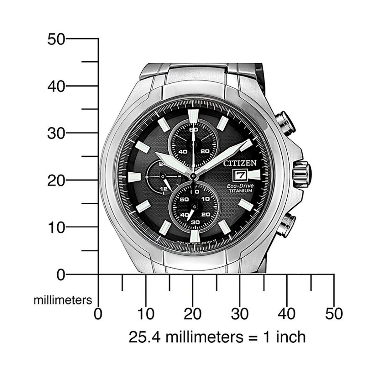 Citizen Chronograaf Polshorloge, herenhorloge, solar, stopwatchfunctie, titanium, saffierglas