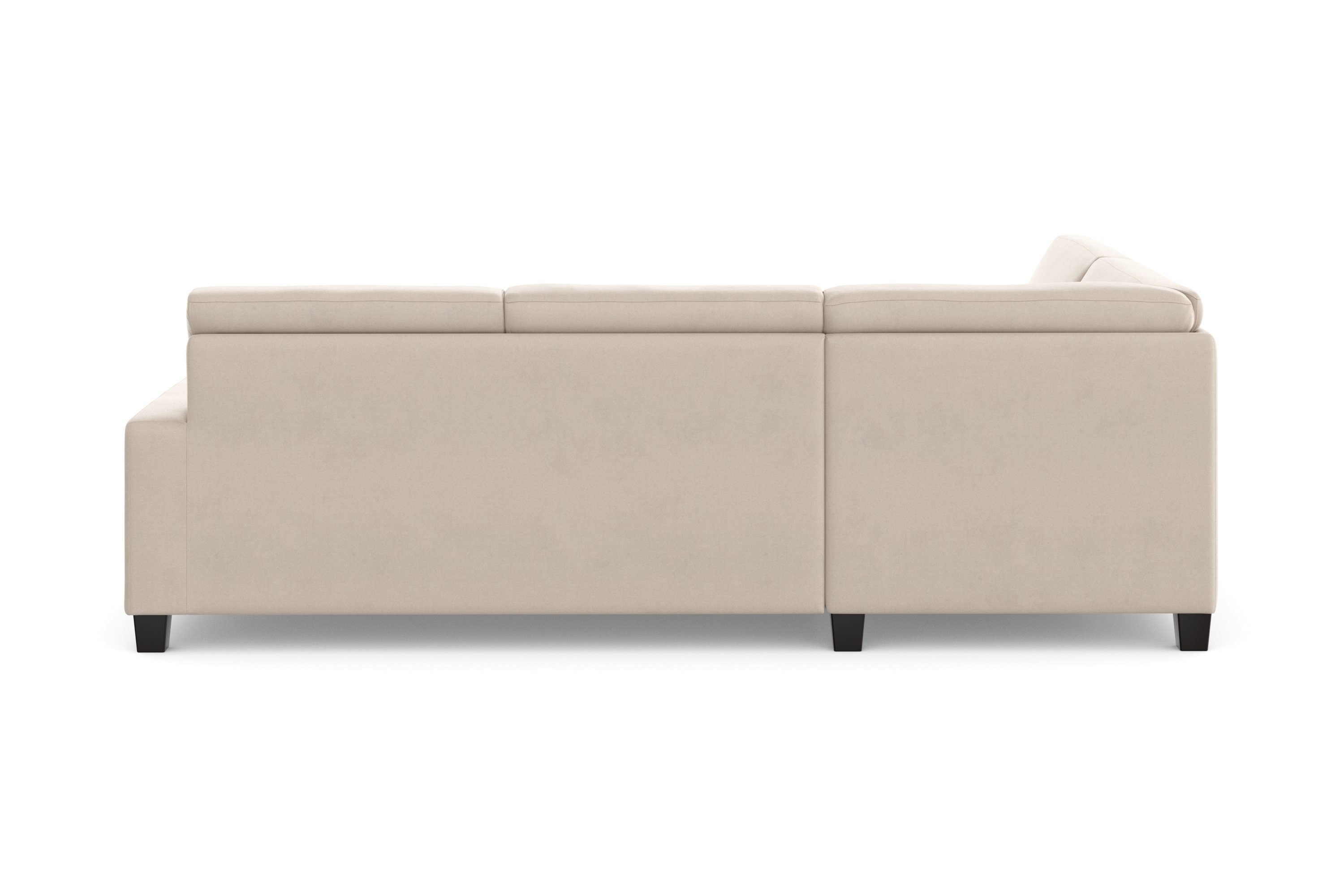 DOMO collection Hoekbank Florentina tijdloos en elegant, zitnaden als designelement, L-vorm keuze met slaapfunctie, met contrastnaad, comfortabele zithoogte 47 cm