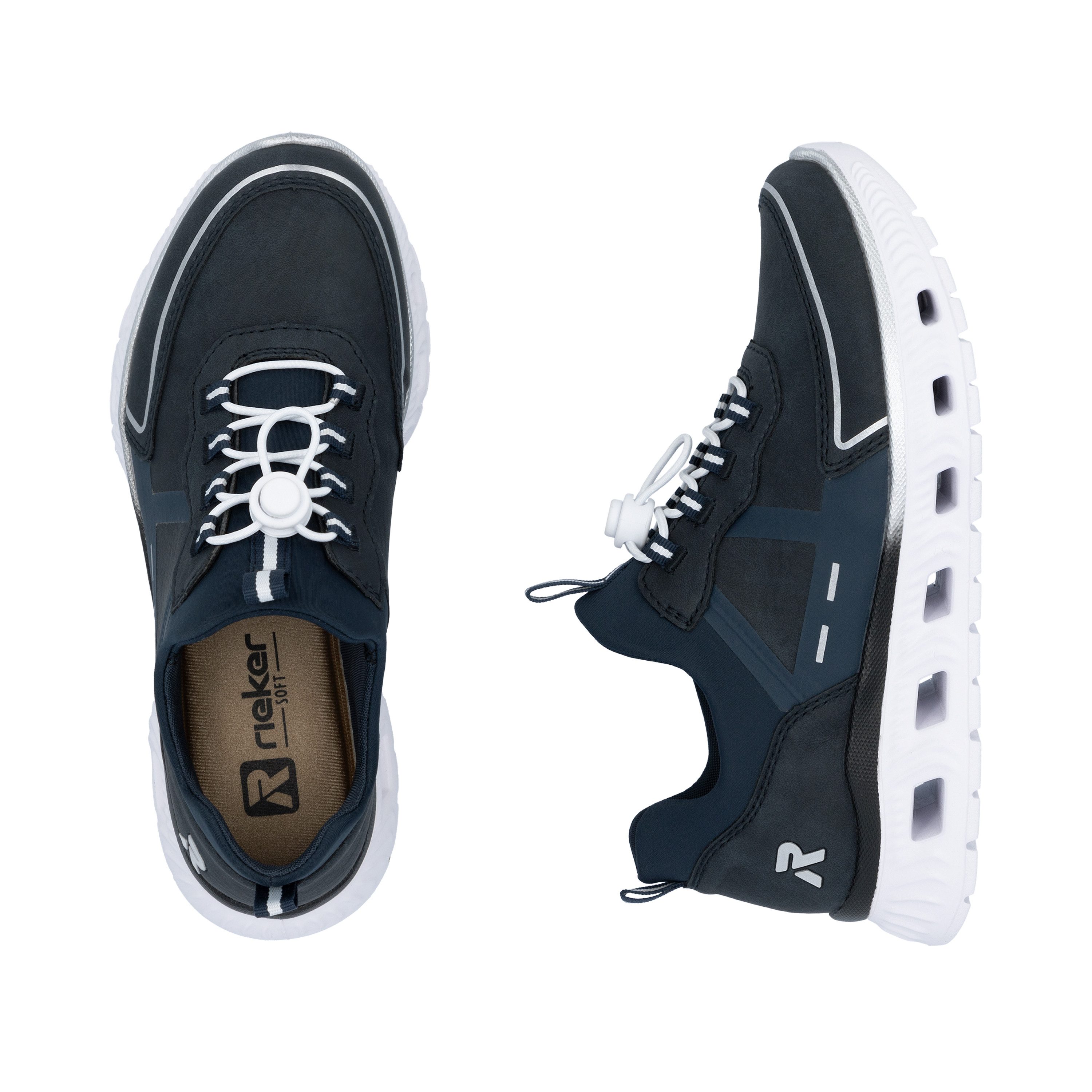 RIEKER Sport Slip-on sneakers , instapschoen, lage schoen, vrijetijdssneaker met snel sluiting