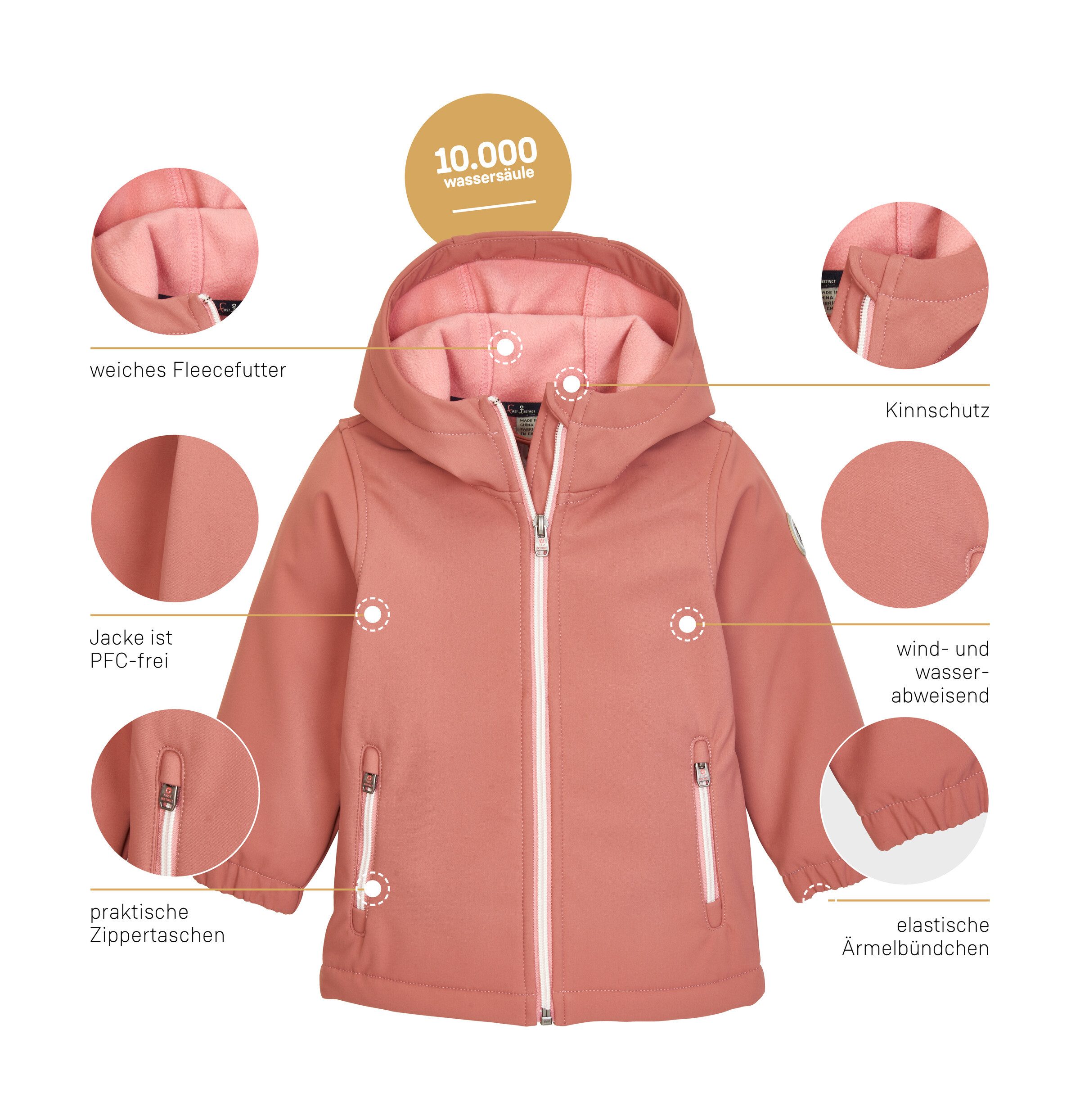first instinct by killtec Softshell-jack FIOS 18 MNS SFTSHLL JCKT Waterafstotende, winddichte peuters softshelljas