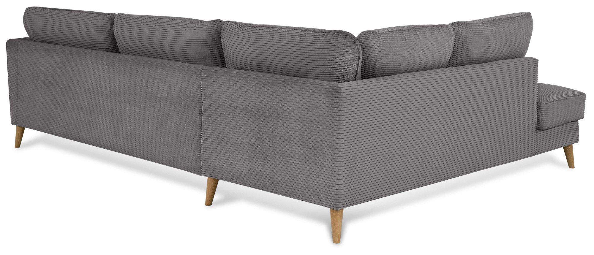 Home affaire Hoekbank MARSEILLE 278x202 cm, L-model, Ottom. Rechts/links Massief houten poten van eiken, in verschillend overtrekken en kleurvarianten