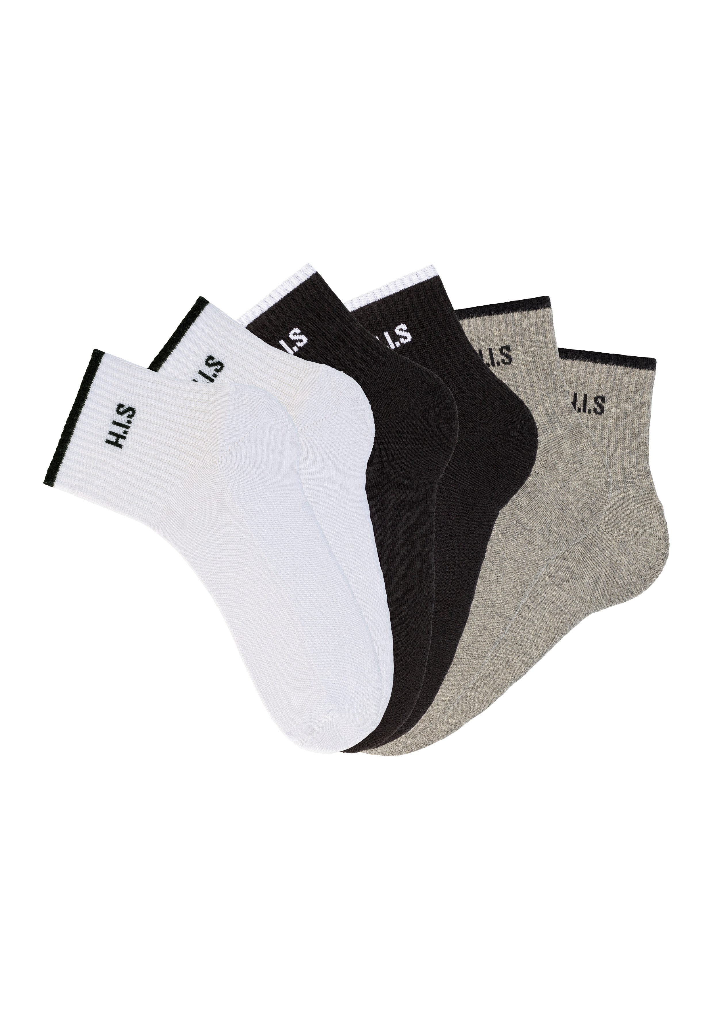H.I.S Sportsokken Korte sokken met frotté & versterkte belastingzones (set, 6 paar)