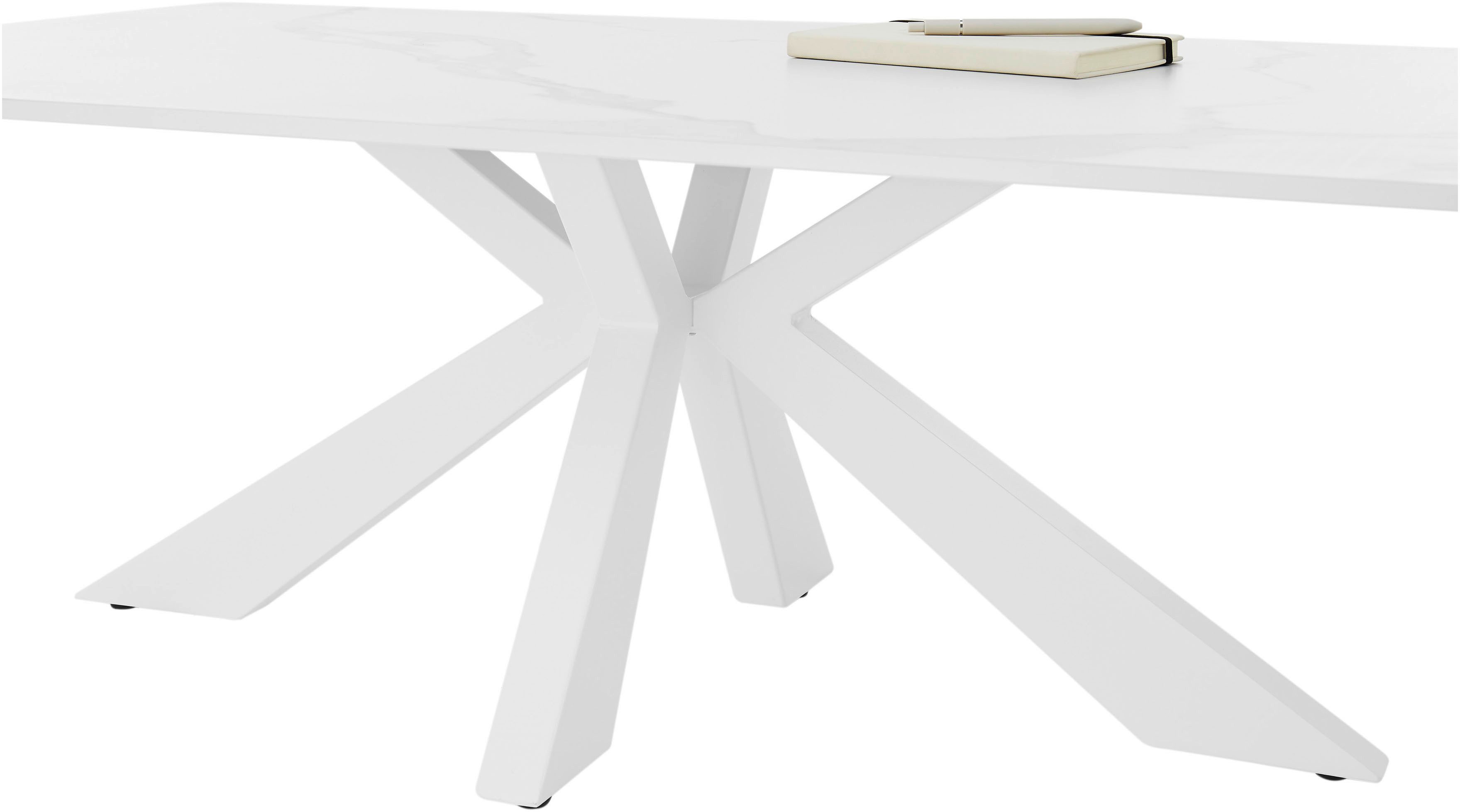 Stolkom Salontafel Noah salontafel keramiek, wit gemarmerd, BxHxD 110x40x70 cm