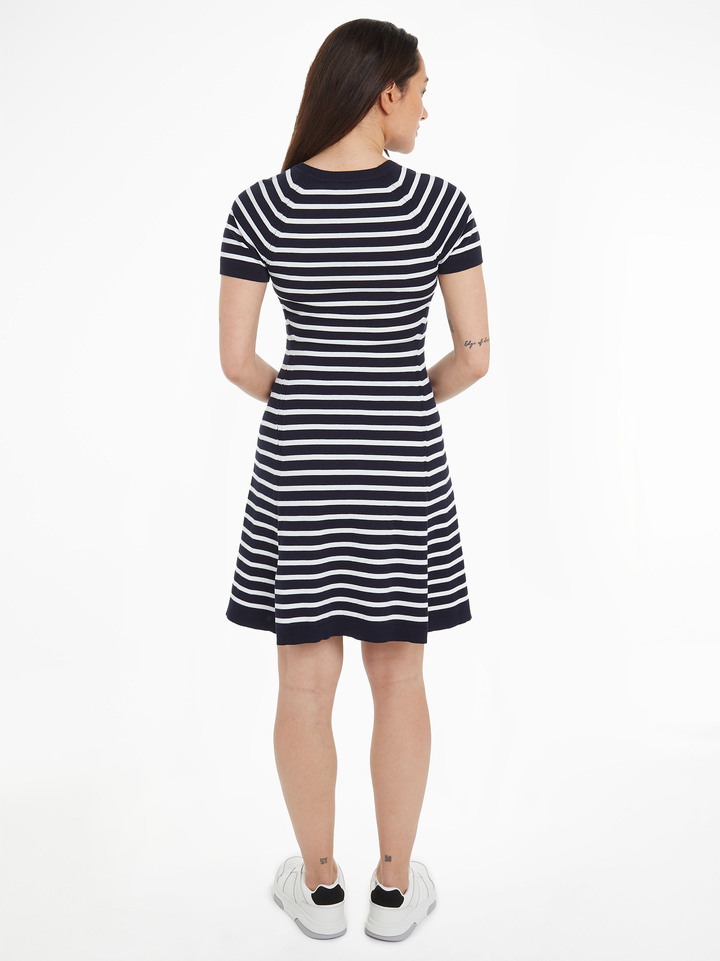 Tommy Hilfiger Jerseyjurk CO JERSEY STITCH F&F DRESS met logoborduursel op borsthoogte