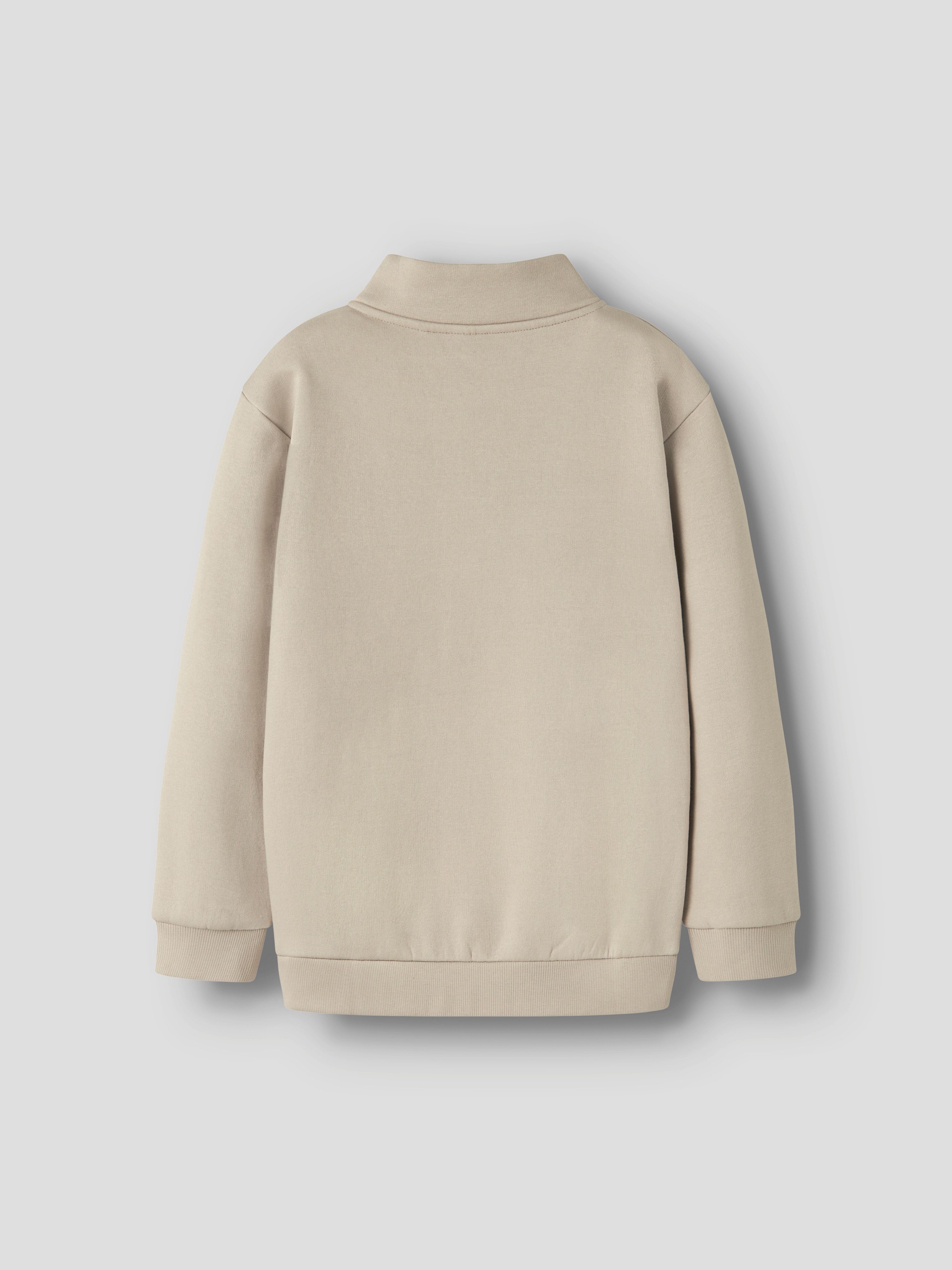 Name It Sweatshirt NKMBRODY LS NREG SWEAT ZIP BRU NOOS met een opstaande kraag en korte ritssluiting