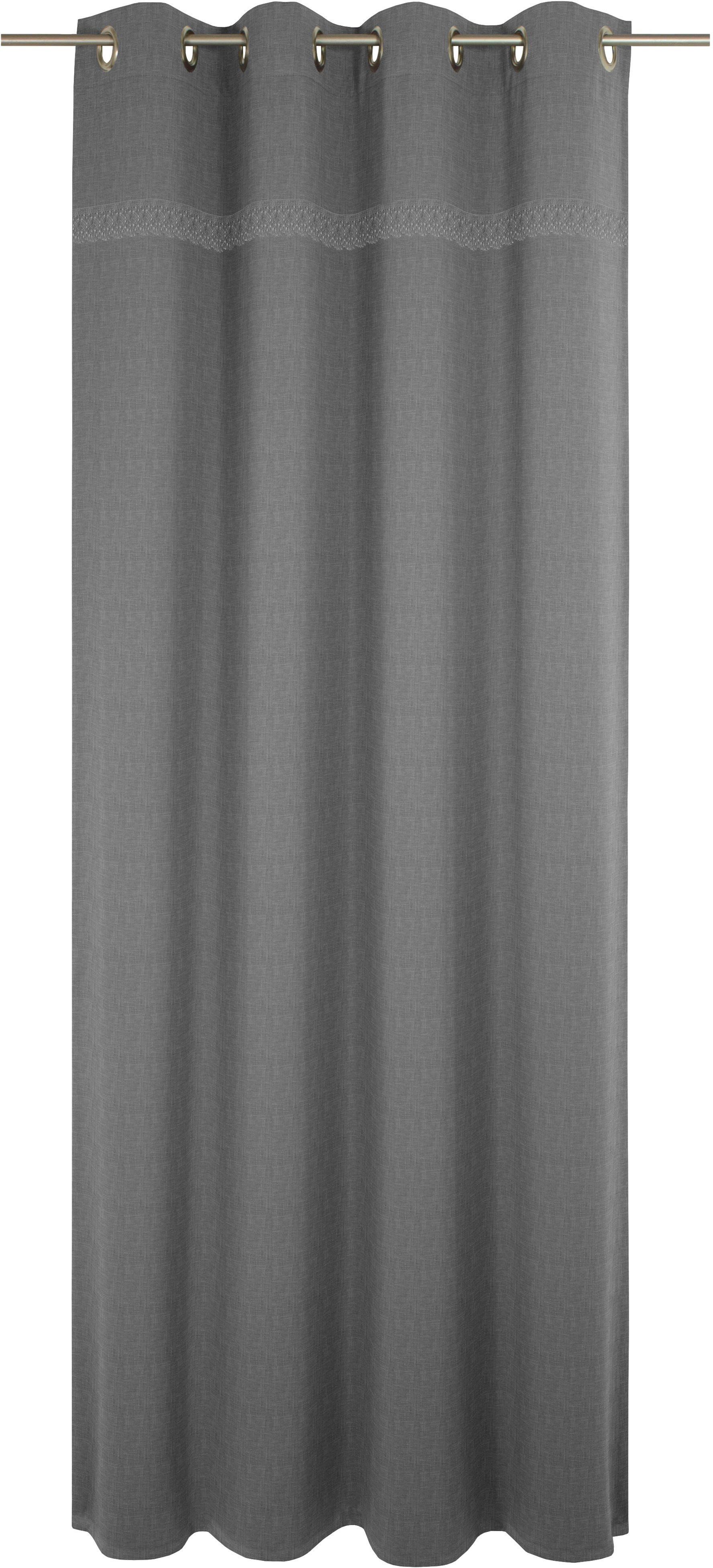 Wirth Gordijn WIESSEE (1 stuk) kant & klaar gordijnen maat 150 cm x 225 cm grijs