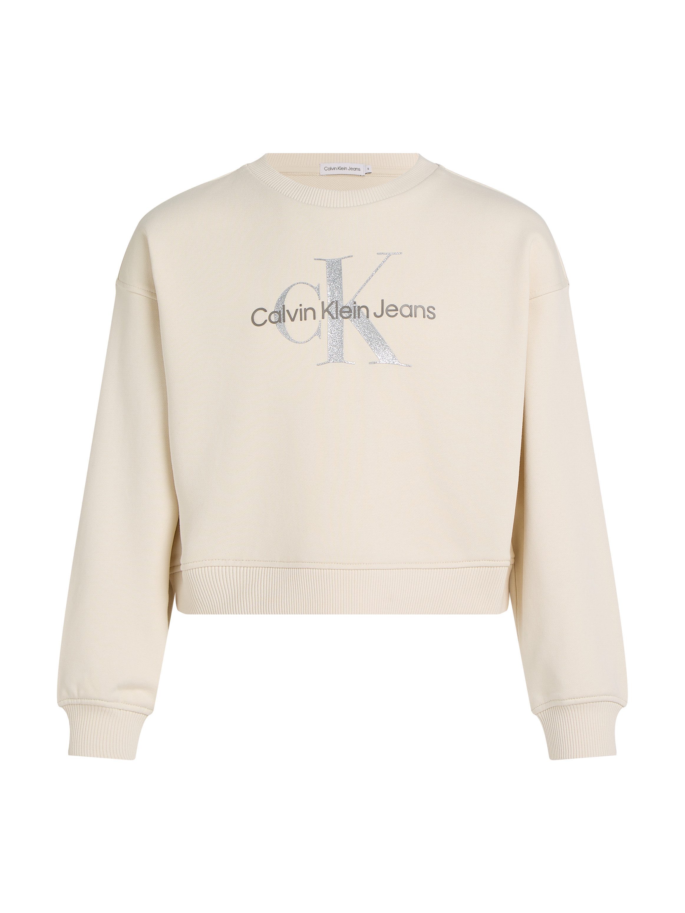 Calvin Klein Sweatshirt GLITTER MONOLOGO CN SWEATSHIRT voor kinderen tot 16 jaar met logo-opdruk