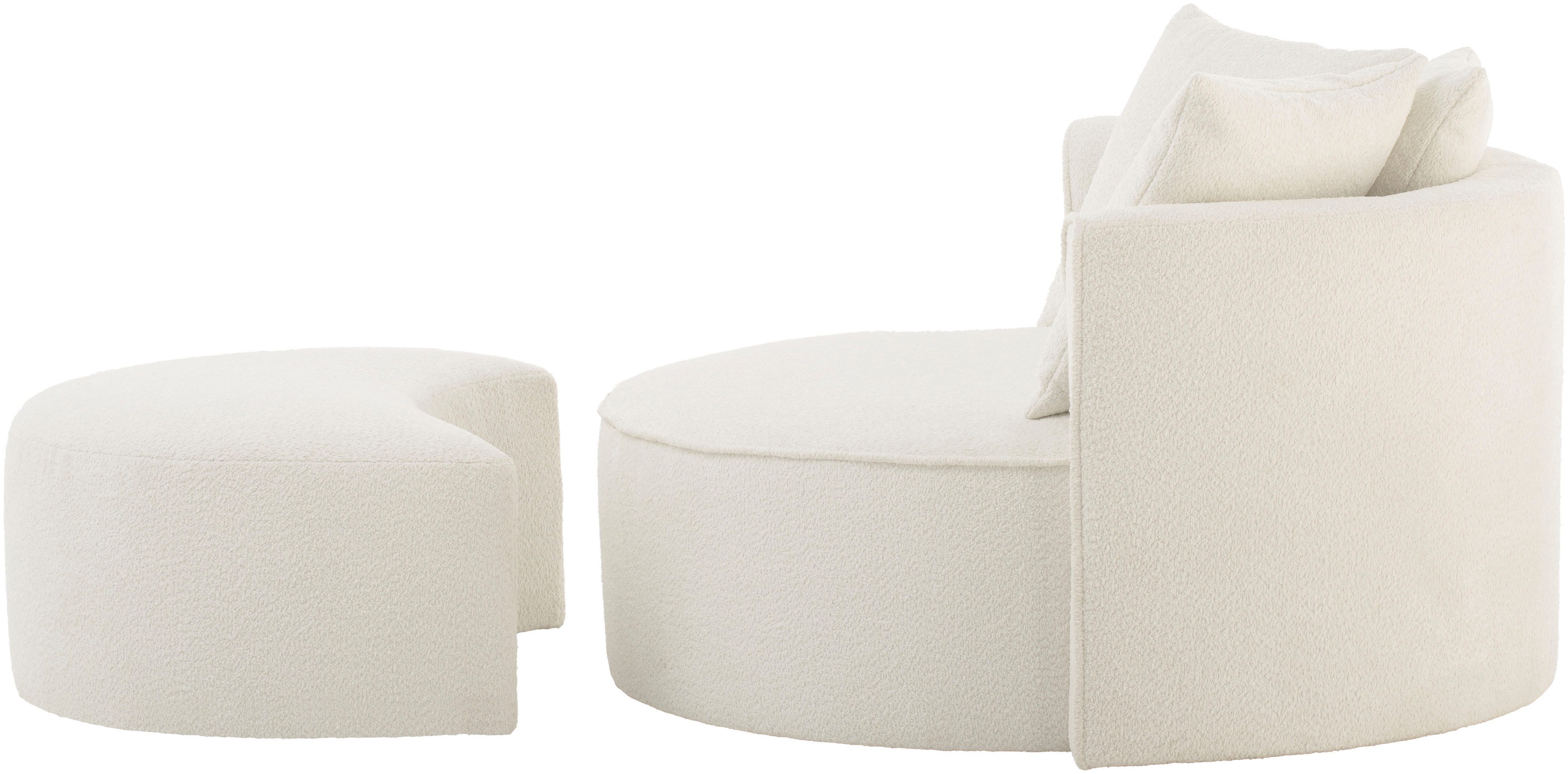 LeGer Home by Lena Gercke XXL-fauteuil Isalie, ronde stoel met voetensteun, leesstoel, loveseat, grote stoel (set)