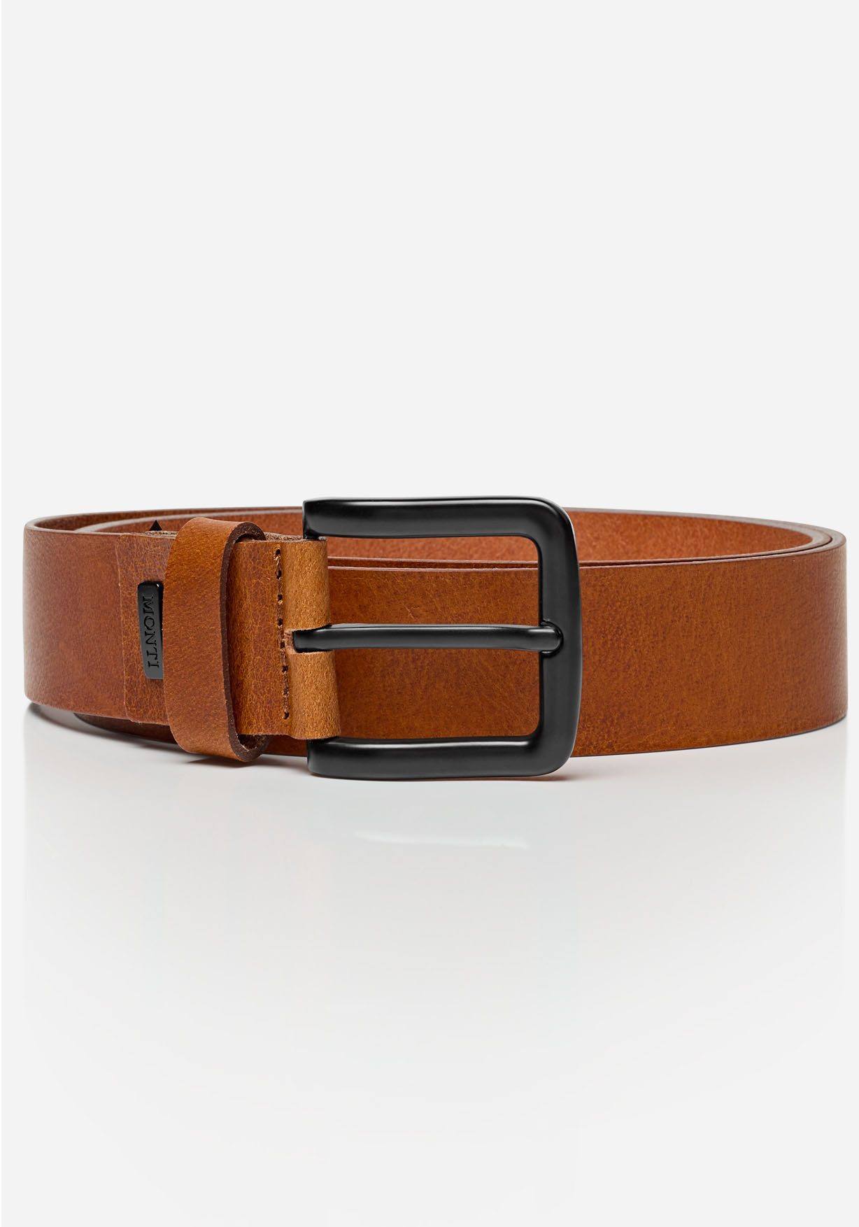 MONTI Leren riem Genova met gekleurde randen, lichte vintage-look