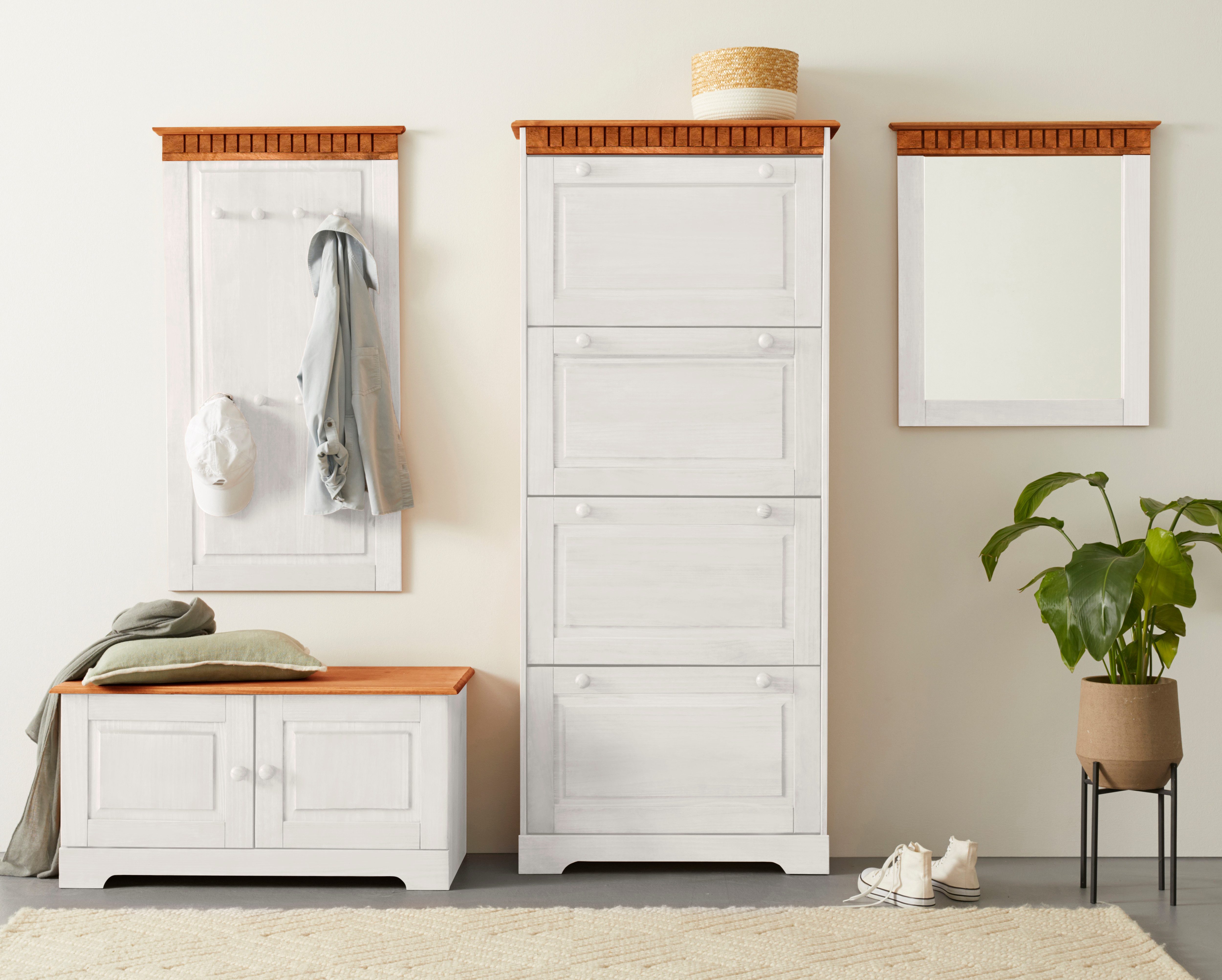 Home affaire Zitbank Lisa met opbergruimte en 2 draaideuren, breedte 90 cm