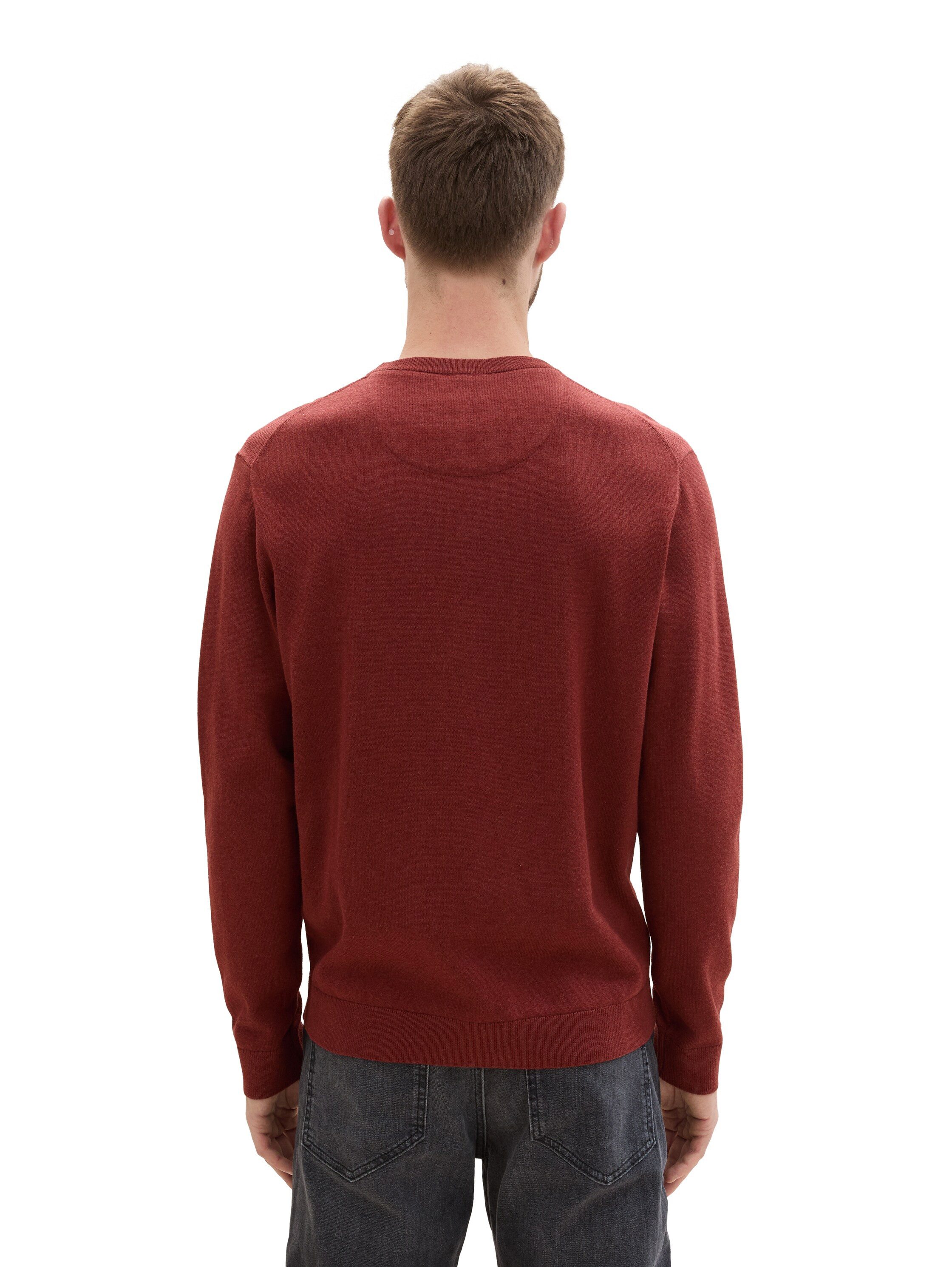 Tom Tailor Trui met ronde hals met geborduurd logo