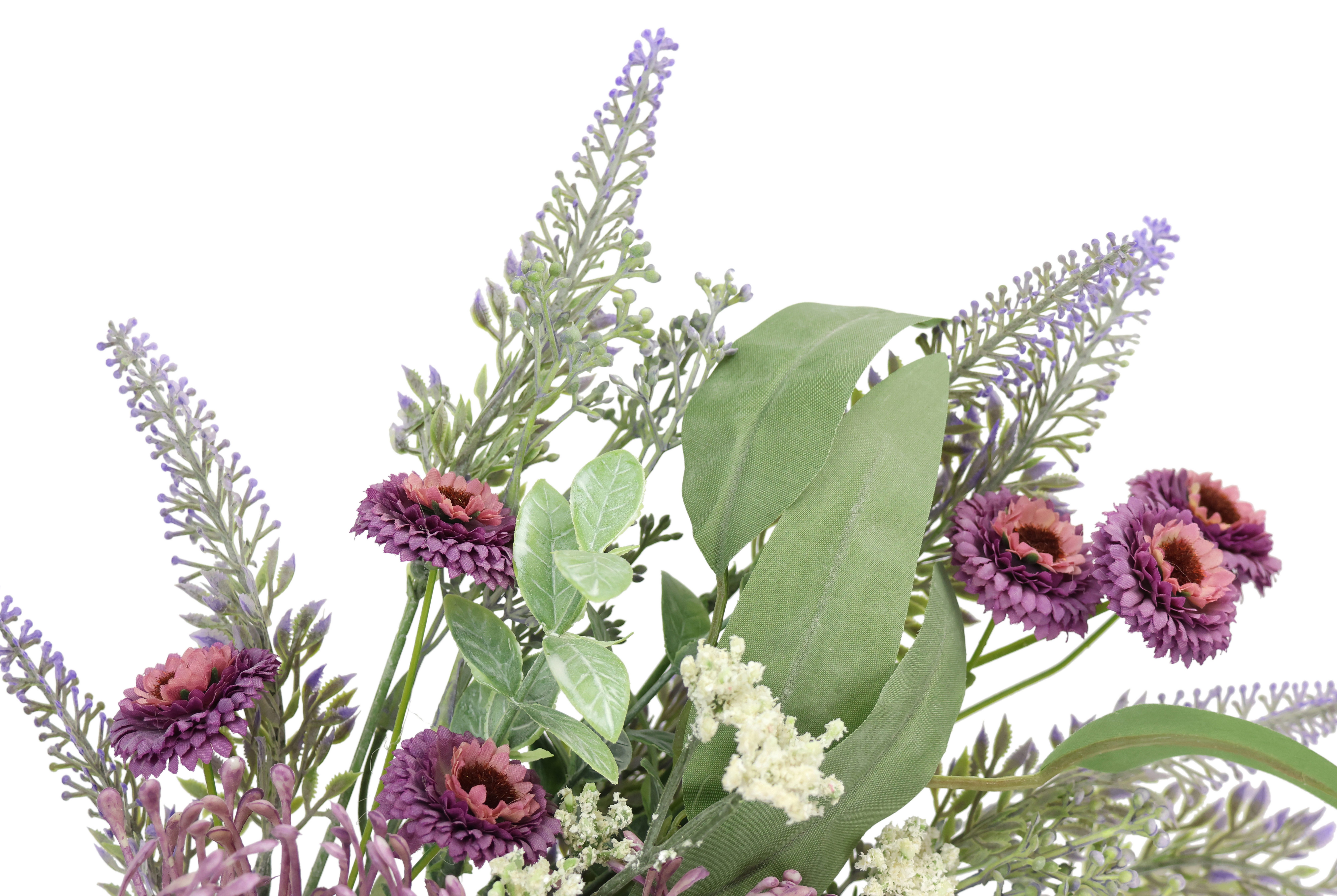 I.GE.A. Kunstbloem nboeket protea, zinnia, lavendel Boeket bloemen, bloemstukken, decoratieve bloem, grafdecoratie (1 stuk)