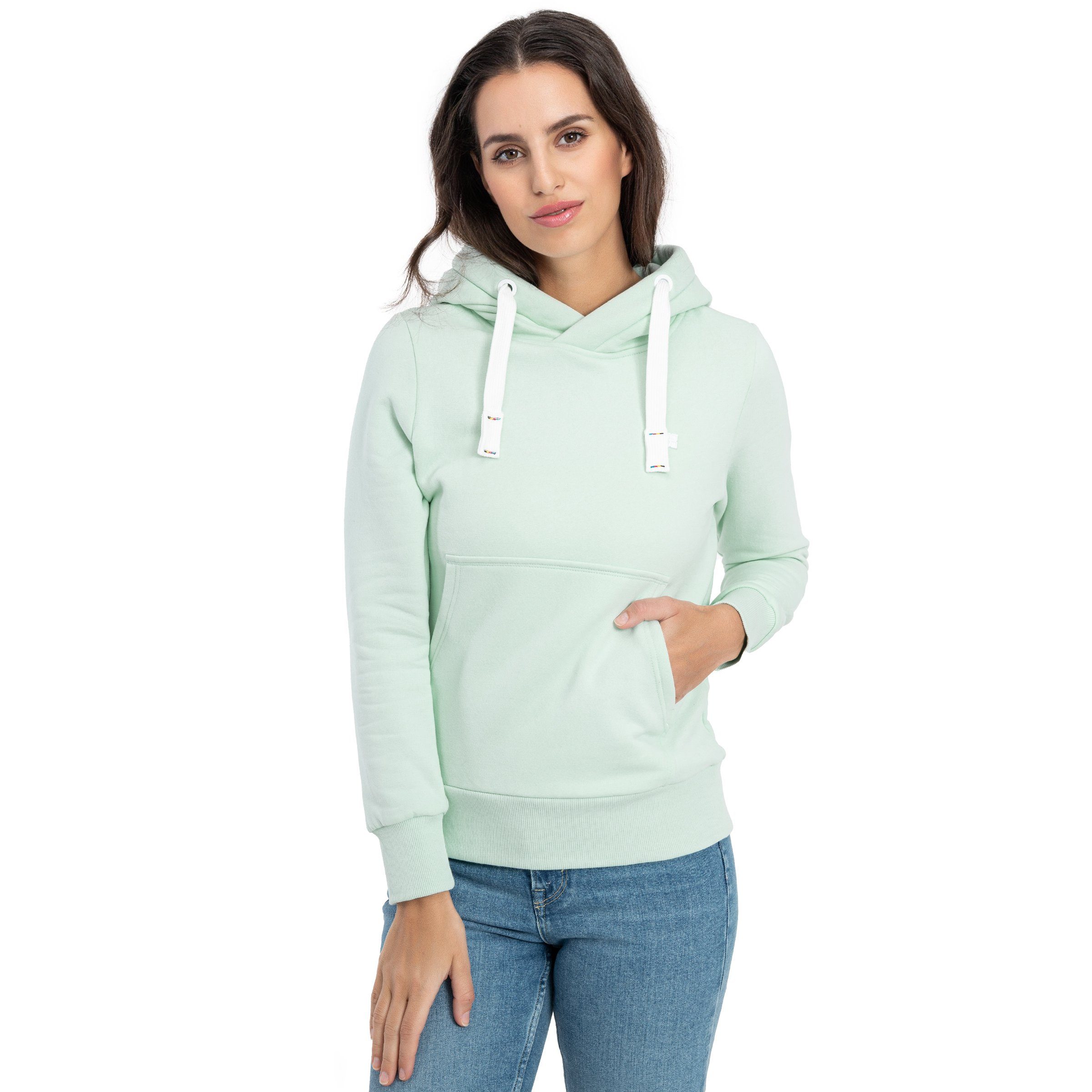 DEPROC Active Hoodie HildaCMYK II WOMEN zachte fleecejack met kangoeroezak