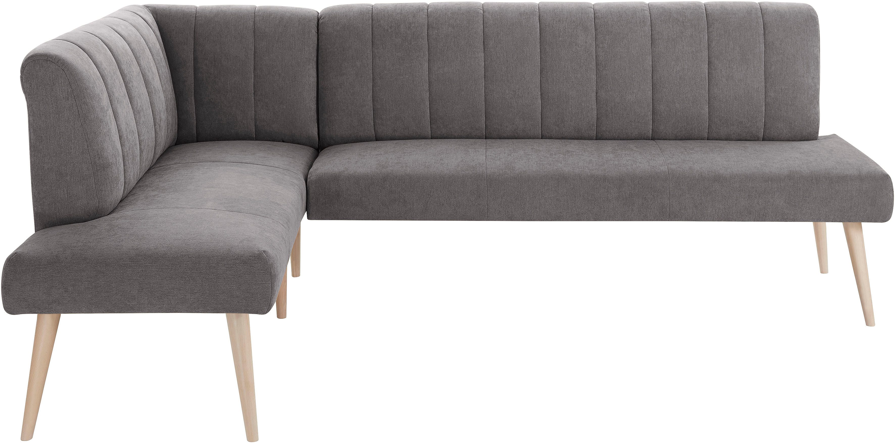 exxpo - sofa fashion Hoekbank Costa, moderne rugstikking, comfortabel en elegant, hoge houten voet