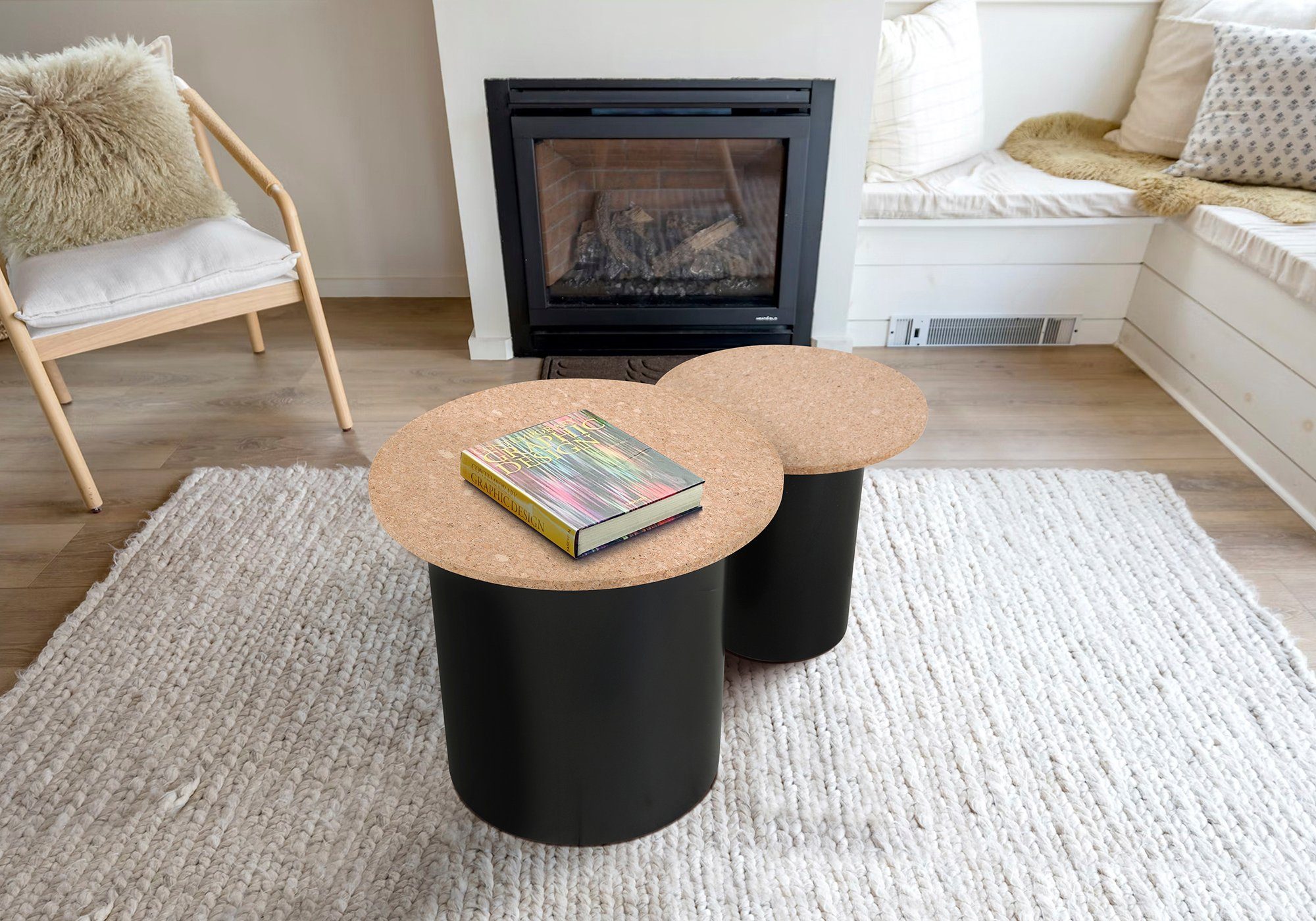 Home affaire Bijzettafel Legplank van kurk (set, 2 stuks)