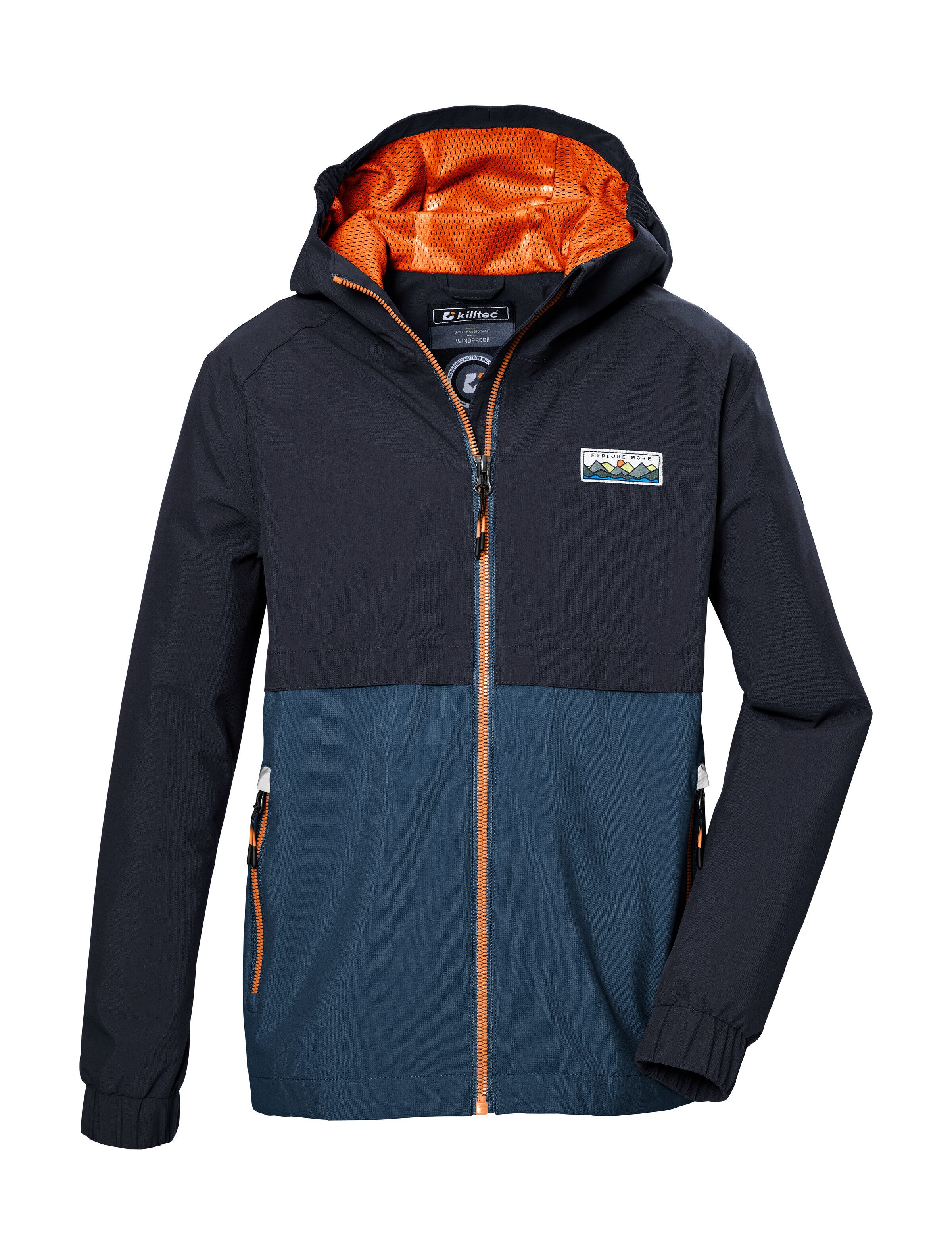 Killtec Functioneel jack KOS 141 BYS JCKT Waterdichte kinderjas, colourblock, reflecterend, PFAS-vrij jongens jassen maat 164 blauw