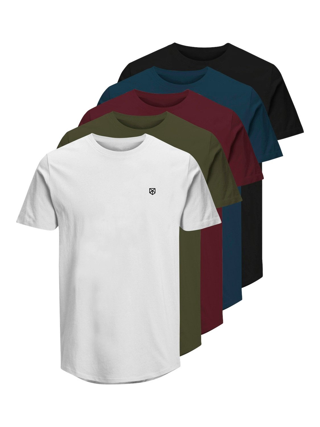 Jack & Jones Shirt met ronde hals BLABRODY TEE 5PK (5-delig, Set van 5)