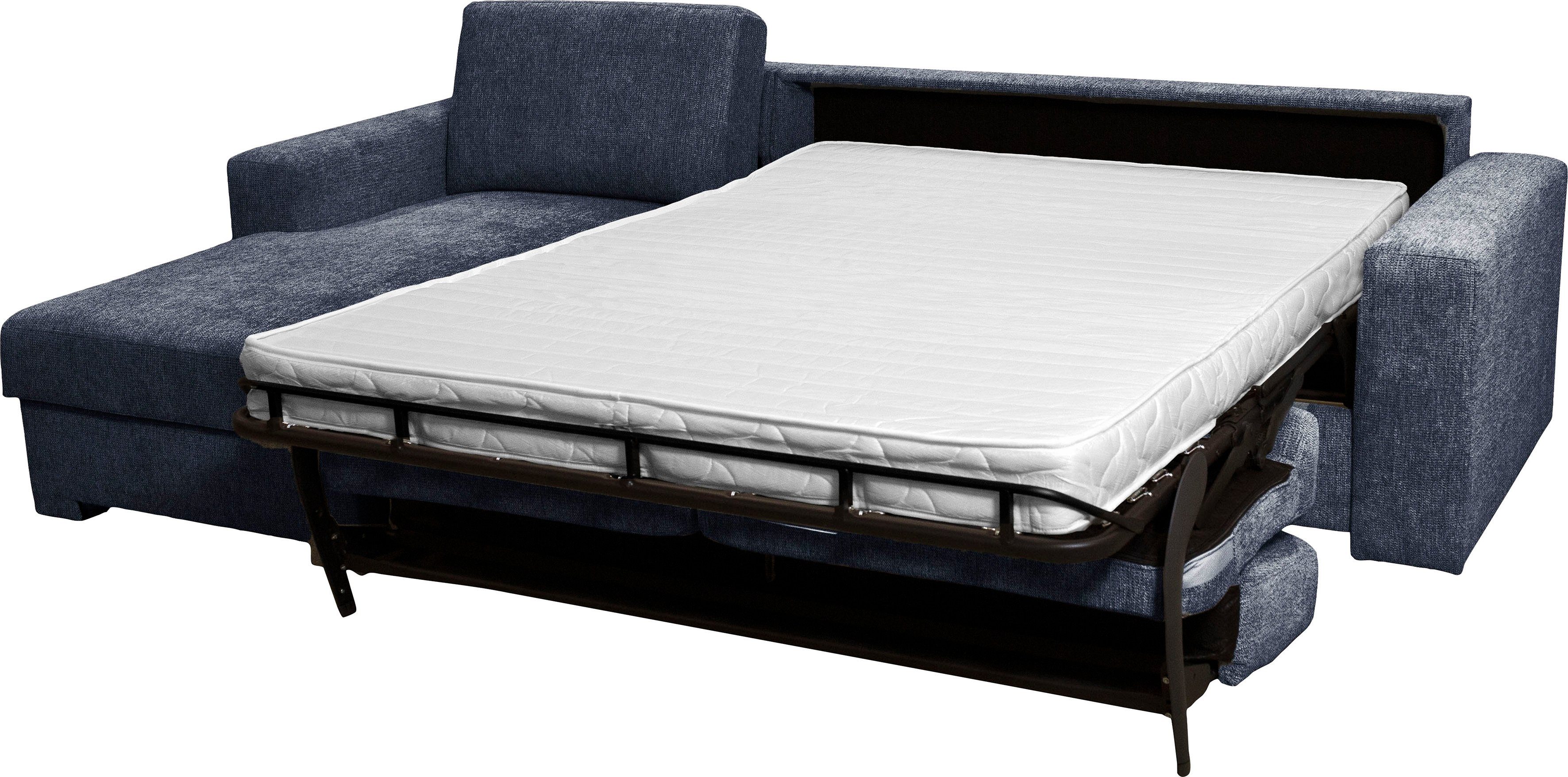 Home affaire Hoekbank Roma "M" matras hoogte 14 cm, slaapfunctie, met ondervering,