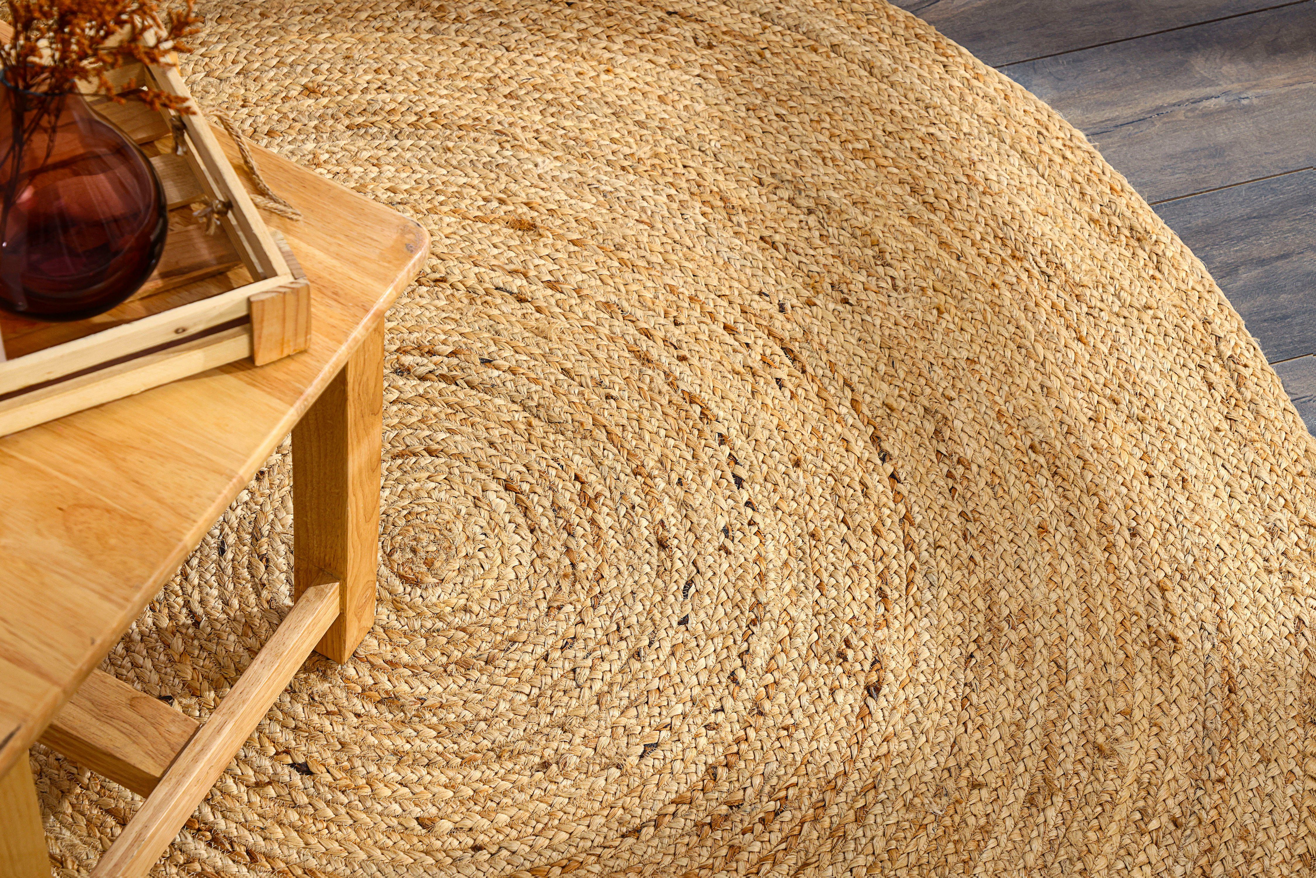 my home Vloerkleed Bjarka gemêleerd, 100% jute, handgeweven, ook rechthoekig verkrijgbaar