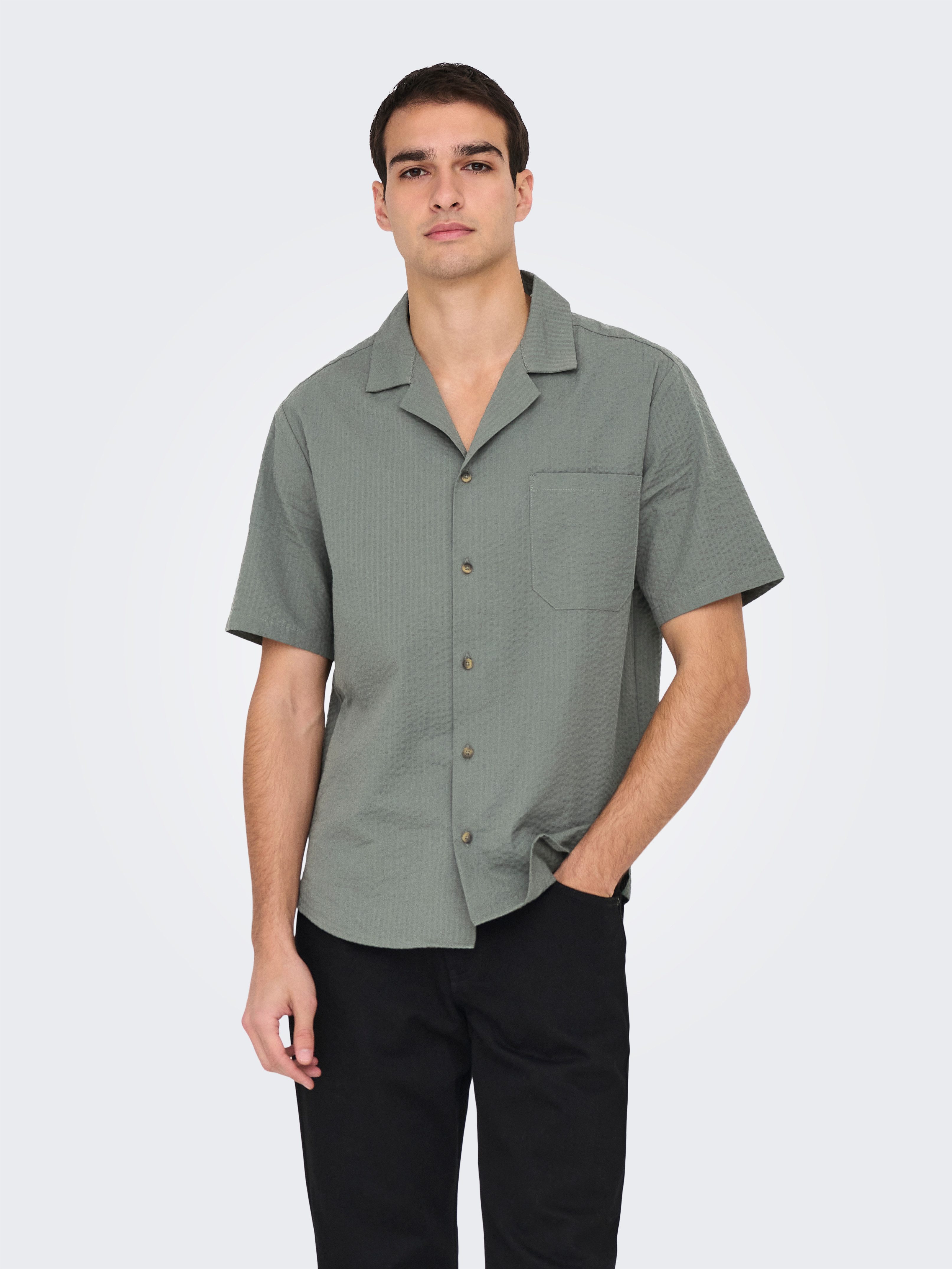 ONLY & SONS Overhemd met korte mouwen ONSEYE RESORT SEERS 0009 SHIRT NOOS