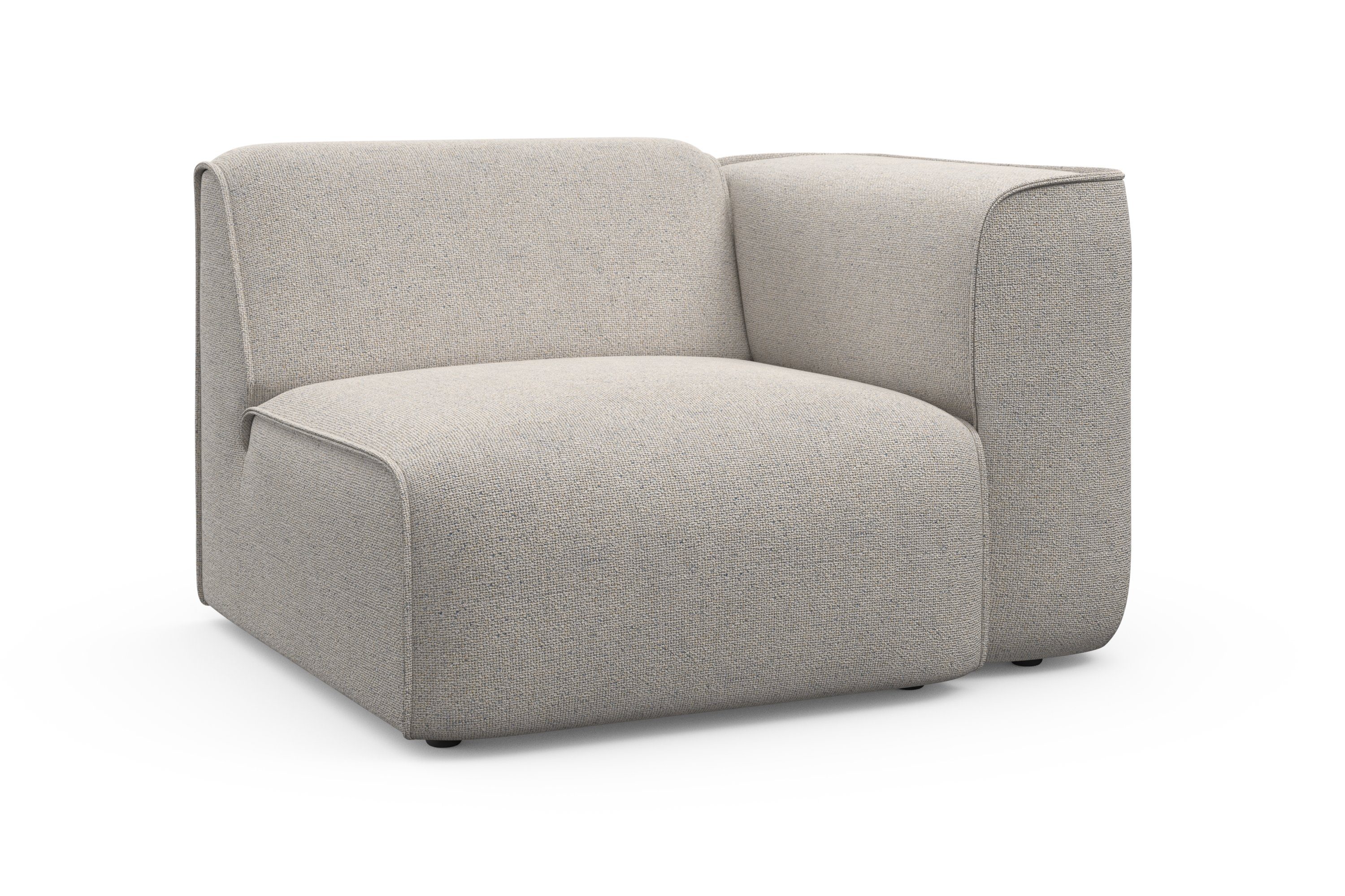 RAUM.ID Fauteuil Sofa-Eckelement, Maße B/T/H: 109/97/46 cm als module of apart te gebruiken, voor individuele samenstelling