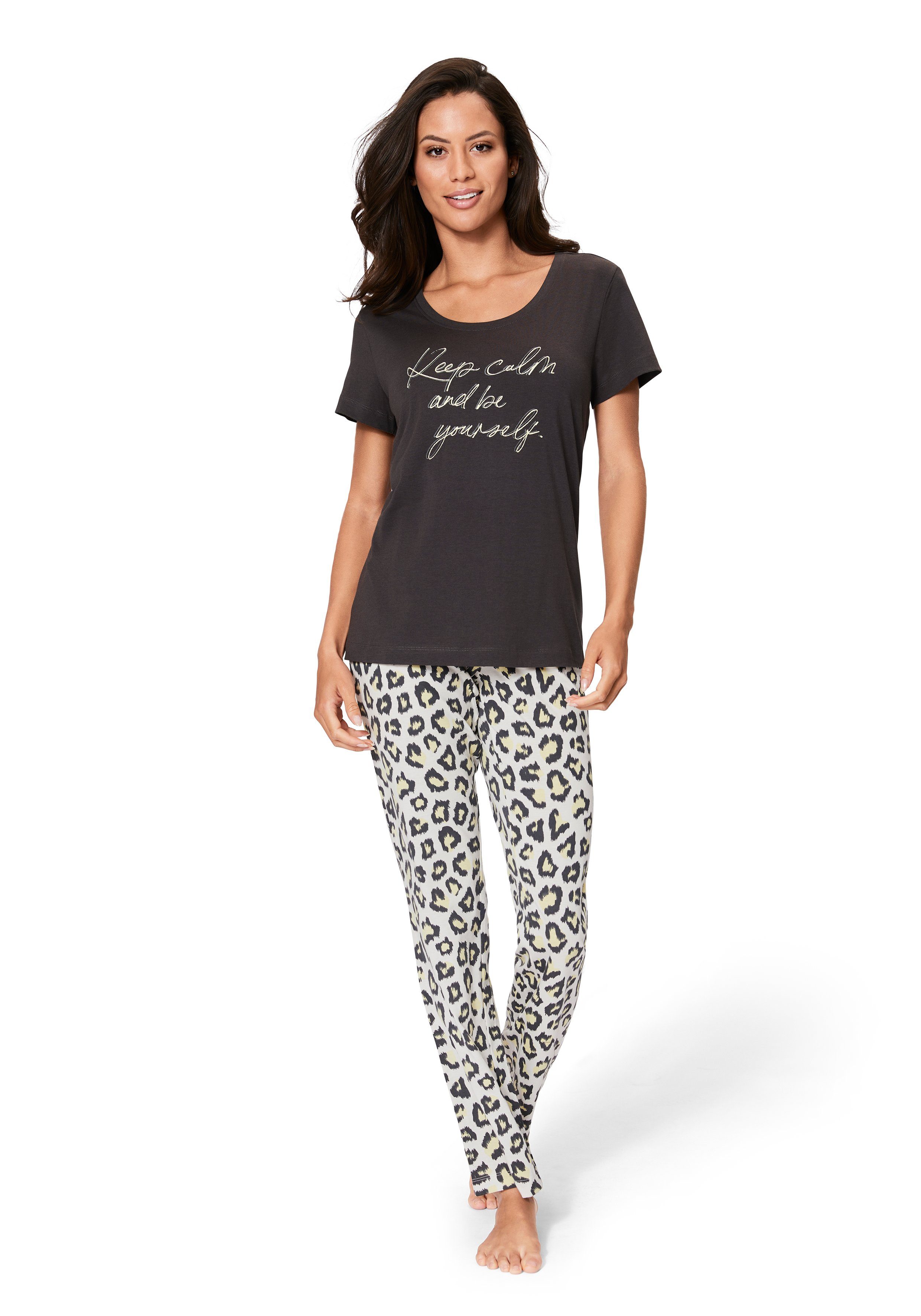 Vivance Dreams Pyjama met luipaardprint (set, 3-delig, 3-delig)