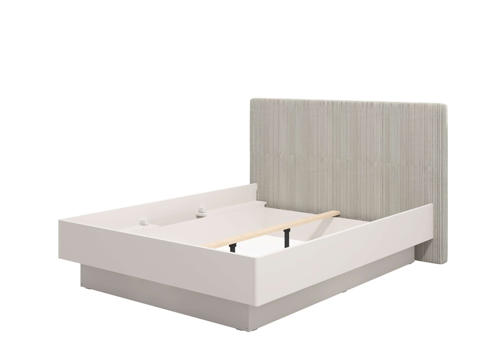 INOSIGN Bedframe Lucca bed, met gevoerd hoofdeinde, bekleed met zachte cordstof