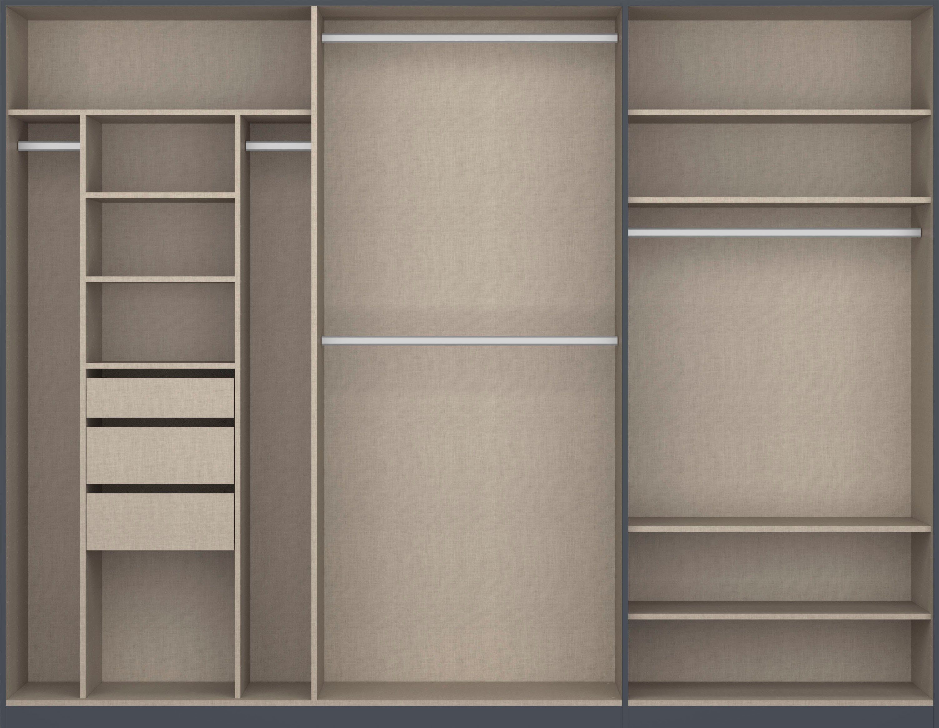 rauch Draaideurkast Kledingkast kast garderobe TOPSELLER OTELI incl. binnenindeling met 3 binnenlades extra planken optioneel met spiegel made in germany