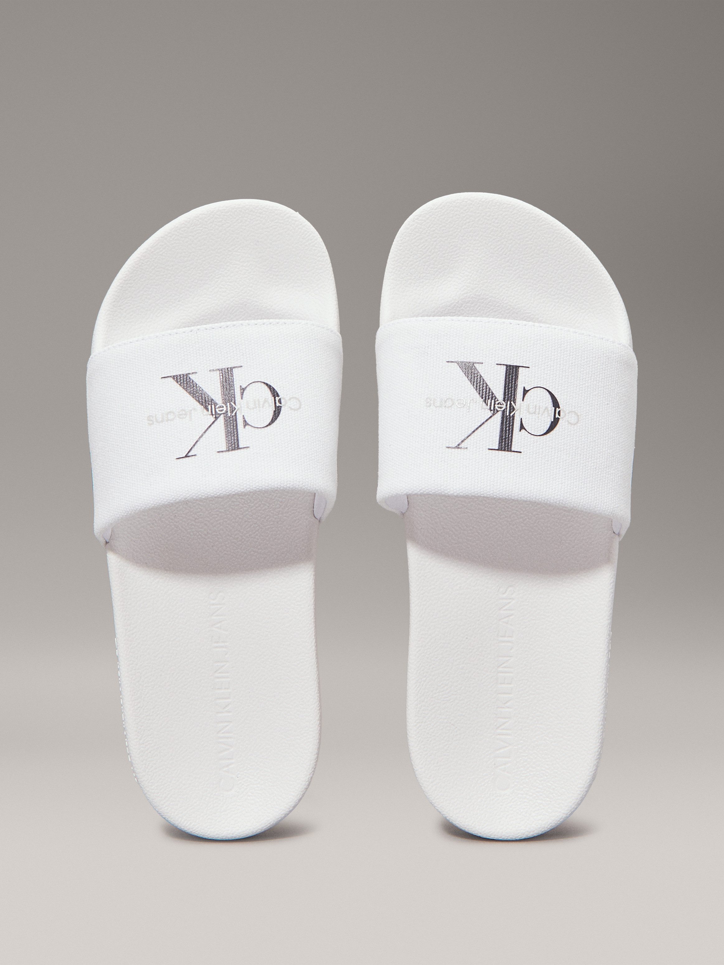 Calvin Klein Slippers SLIDE MONOGRAM WMNS , badschoen, slippers, zomerpantolette, strandschoen om in te stappen