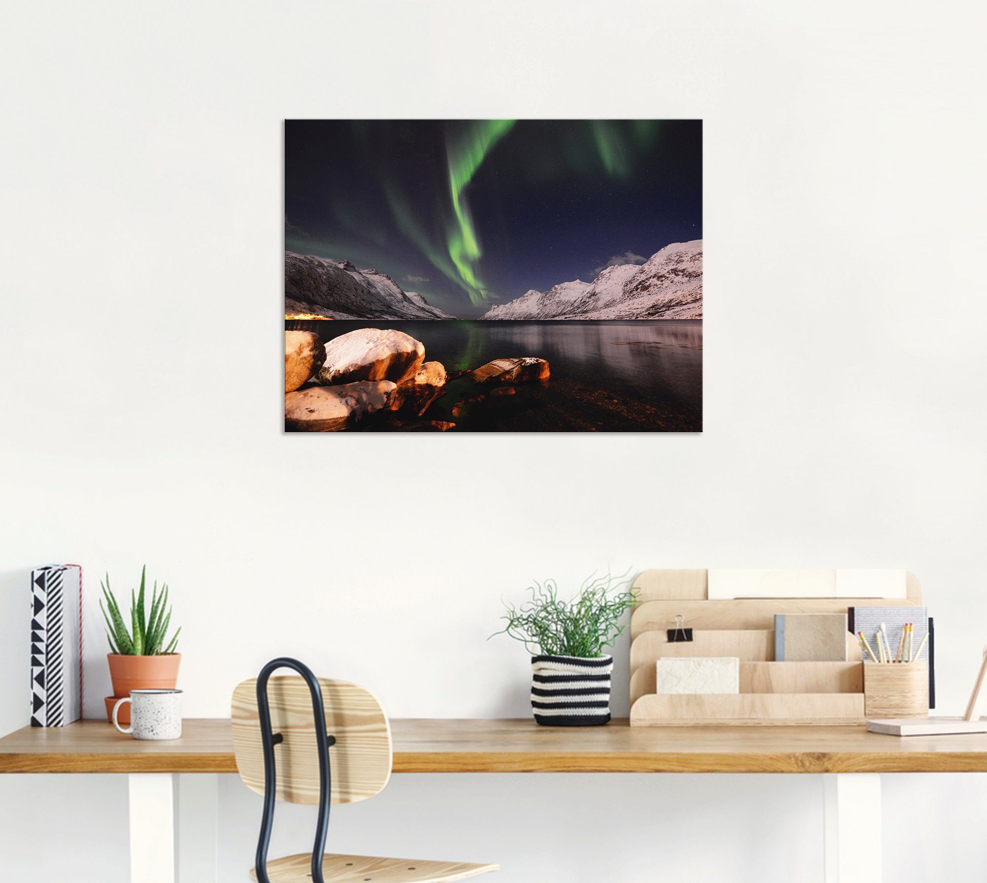 Artland Artprint Noorderlicht Noorwegen II als artprint van aluminium, artprint voor buiten, poster in diverse formaten