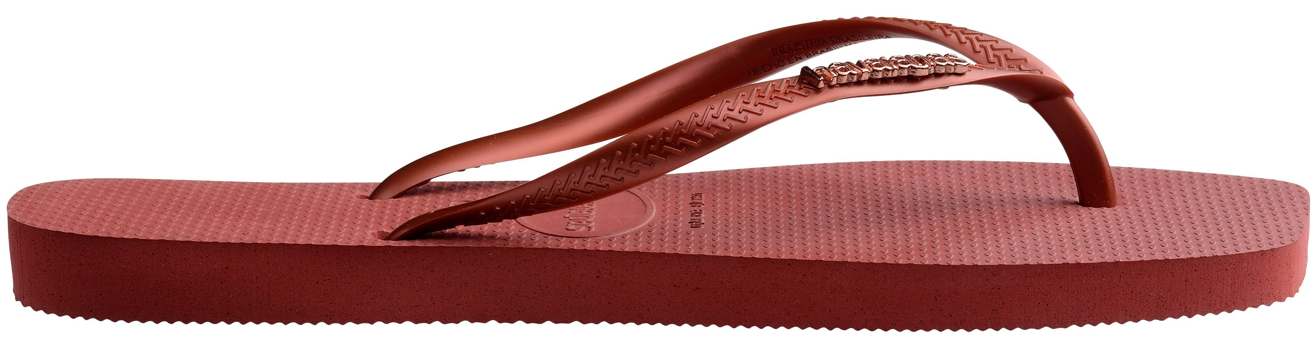 Havaianas Teenslippers SQUARE LOGO METALLIC , zomerschoen, slippers, poolslides met metallic bandjes