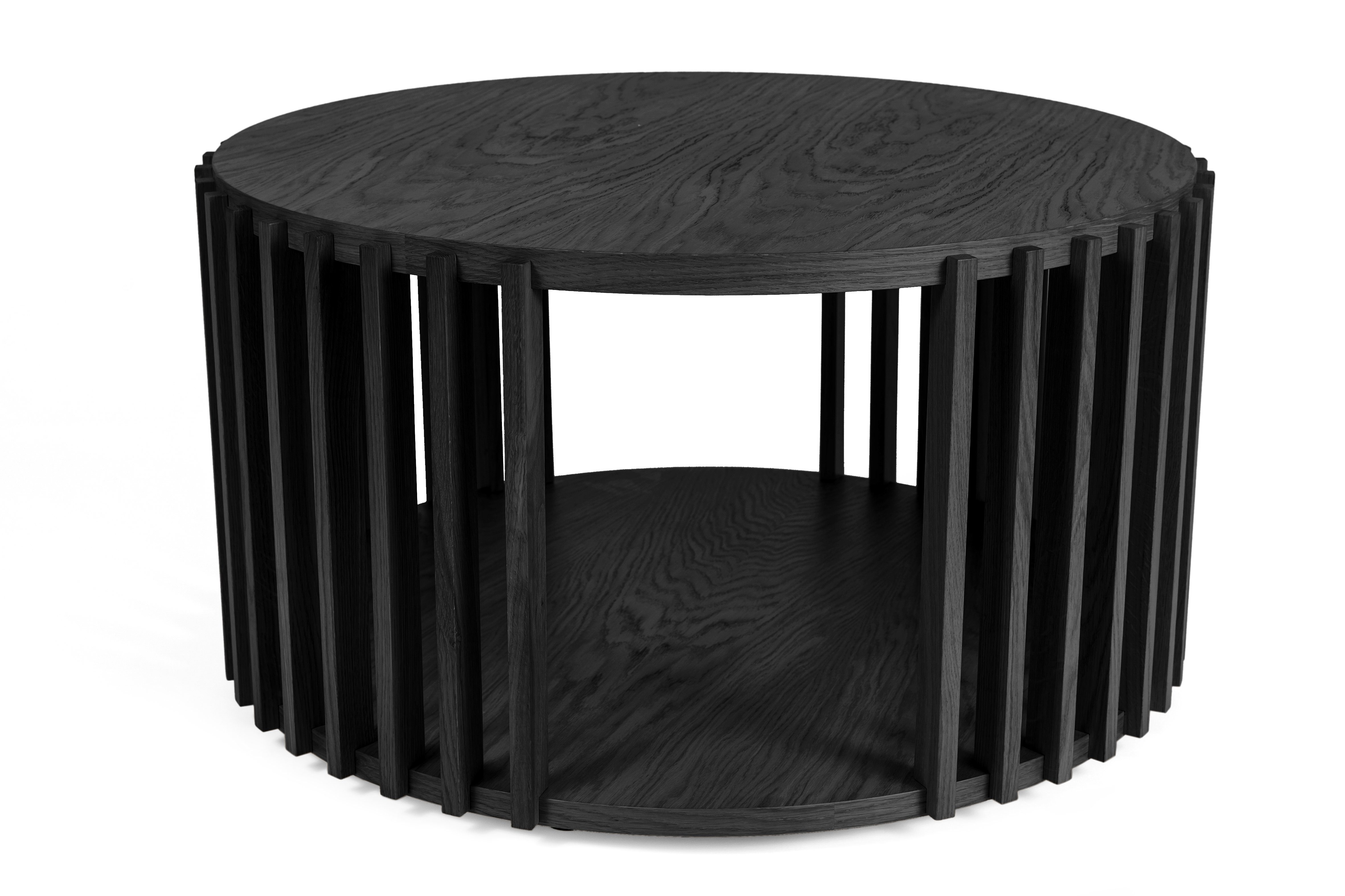 andas Salontafel Om Houtfineer van eiken, armen van massief eiken
