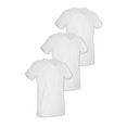stedman shirt met v-hals classic cut v-neck in een set van 3 in een eenvoudig design (set) wit