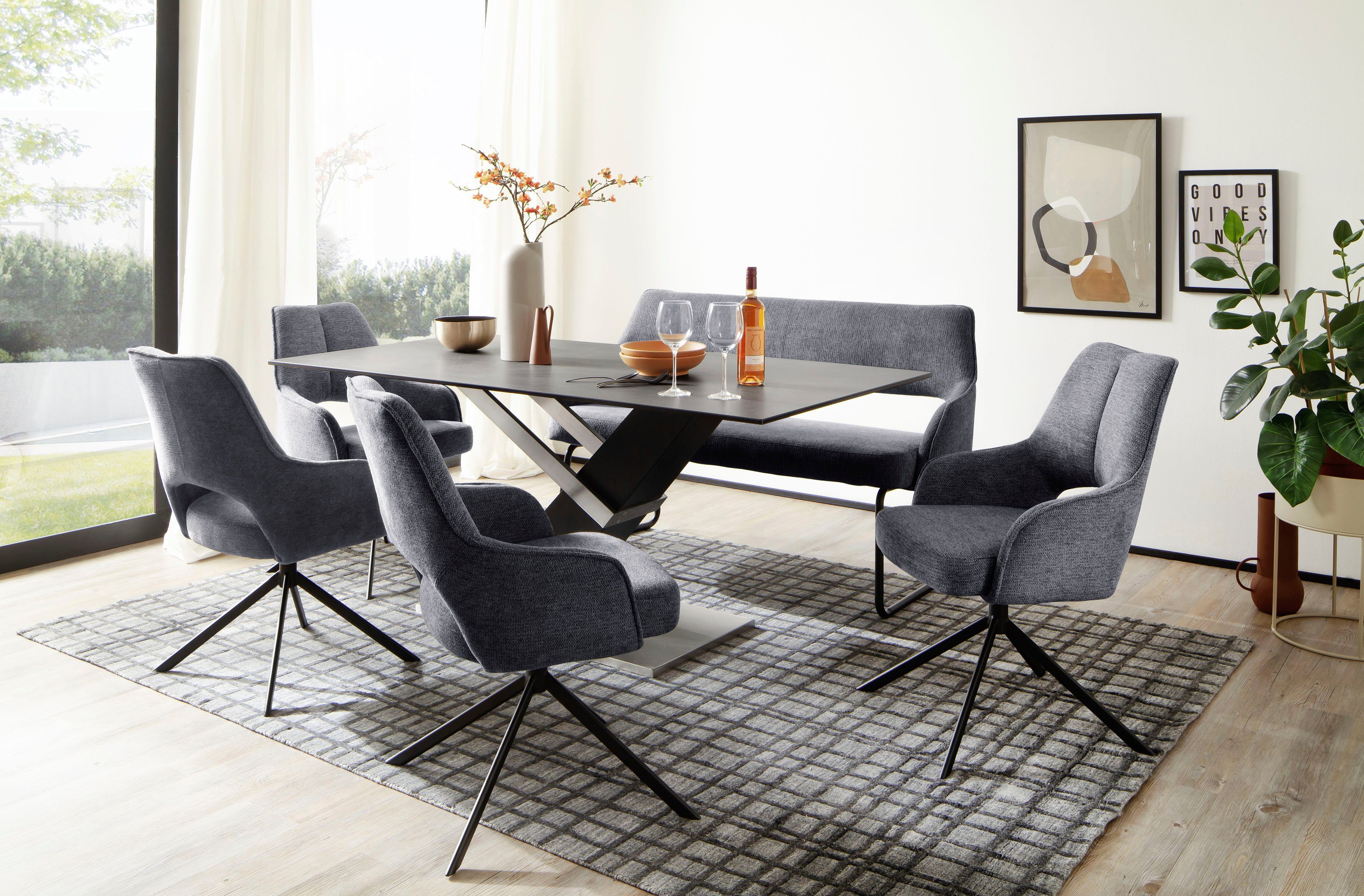 MCA furniture Bank BANGOR Zitbank vrij plaatsbaar, bekleding, breedte 175 cm