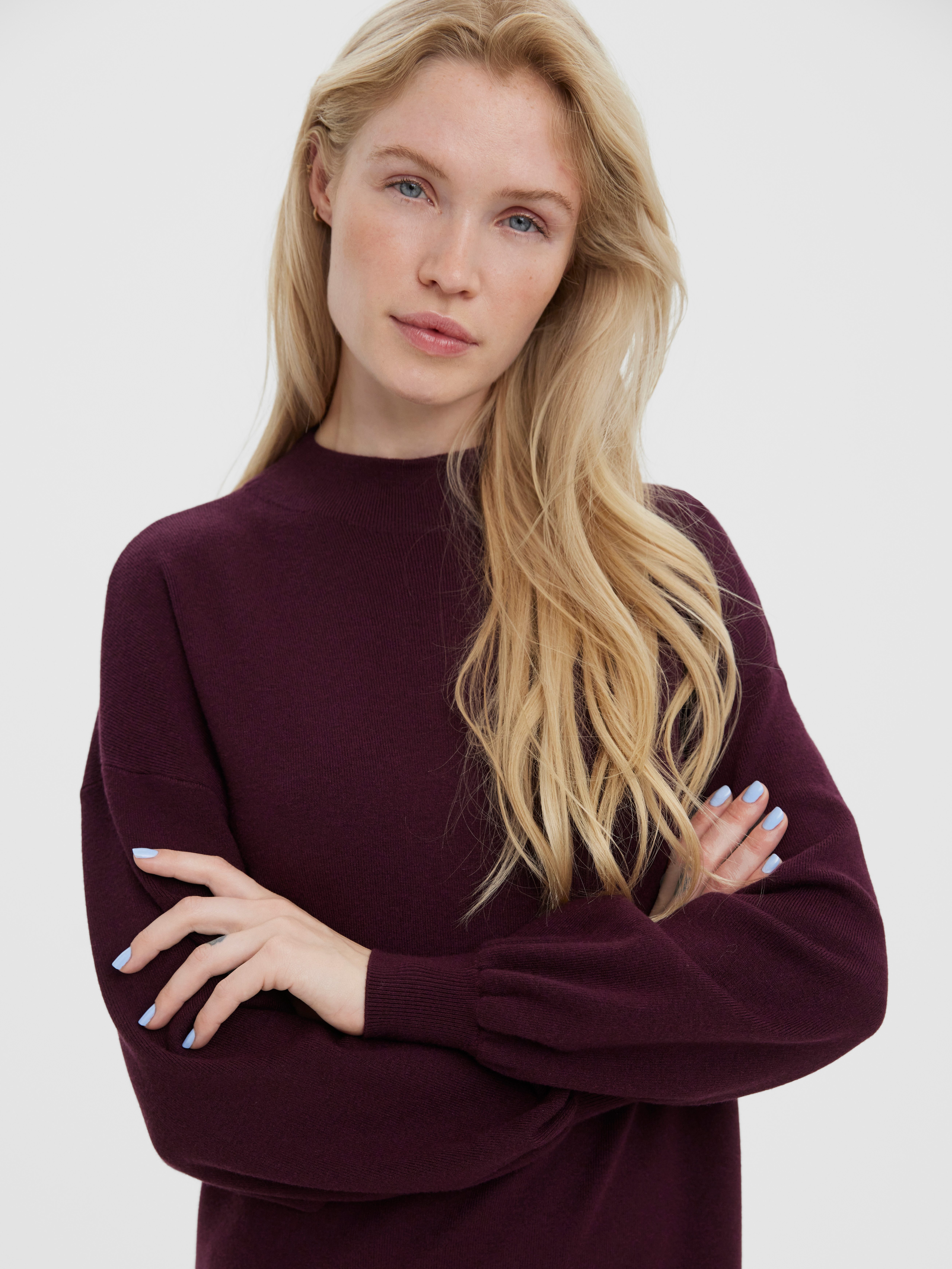 Vero Moda Gebreide jurk VMNANCY LS FUNNELNECK DRESS GA NOOS