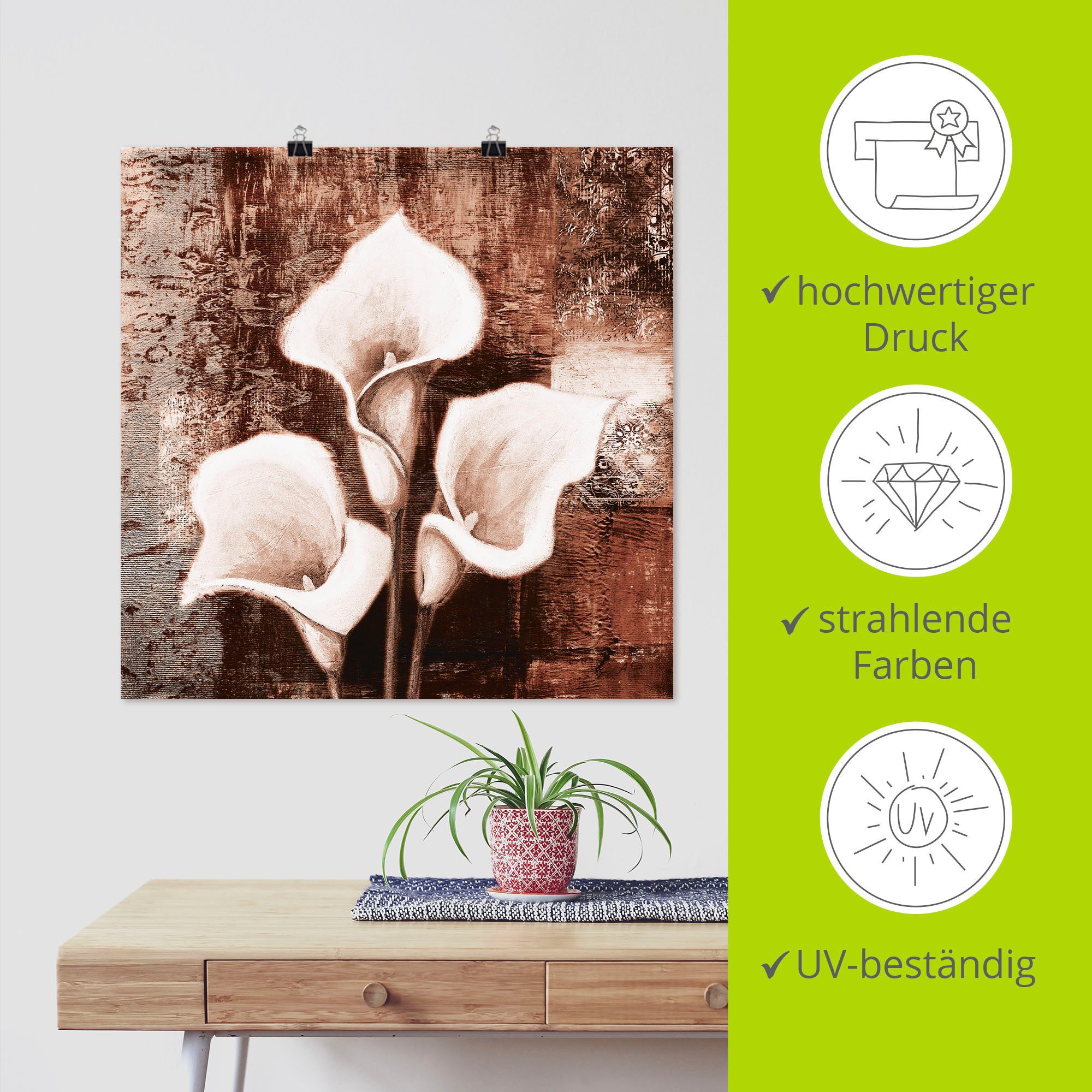 Artland Artprint Antieke Callas - bruin als artprint op linnen, poster in verschillende formaten maten
