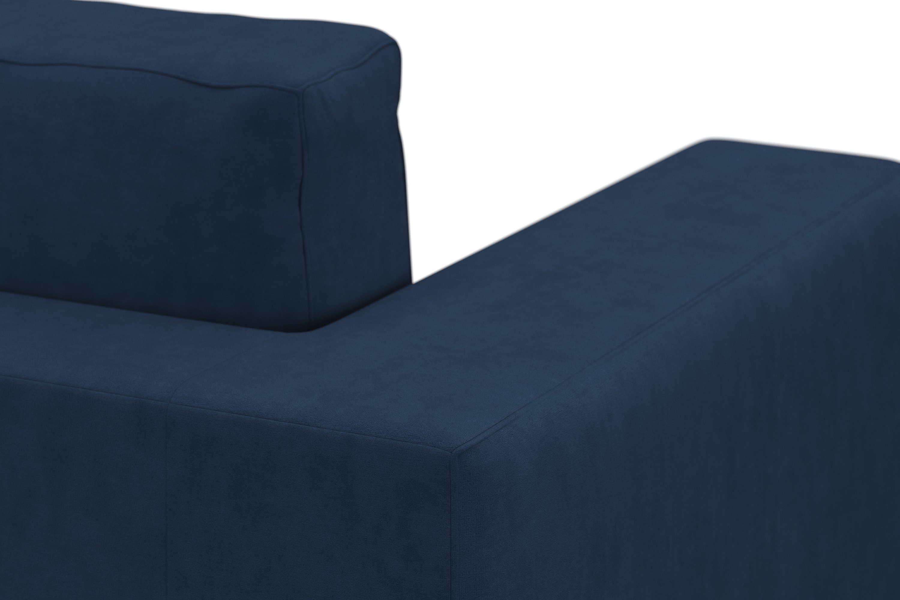 DOMO collection Hoekbank Modica compact en elegant, breedte 244, L-vorm moderne uitstraling met extra brede chaise longue, ook in corduroy