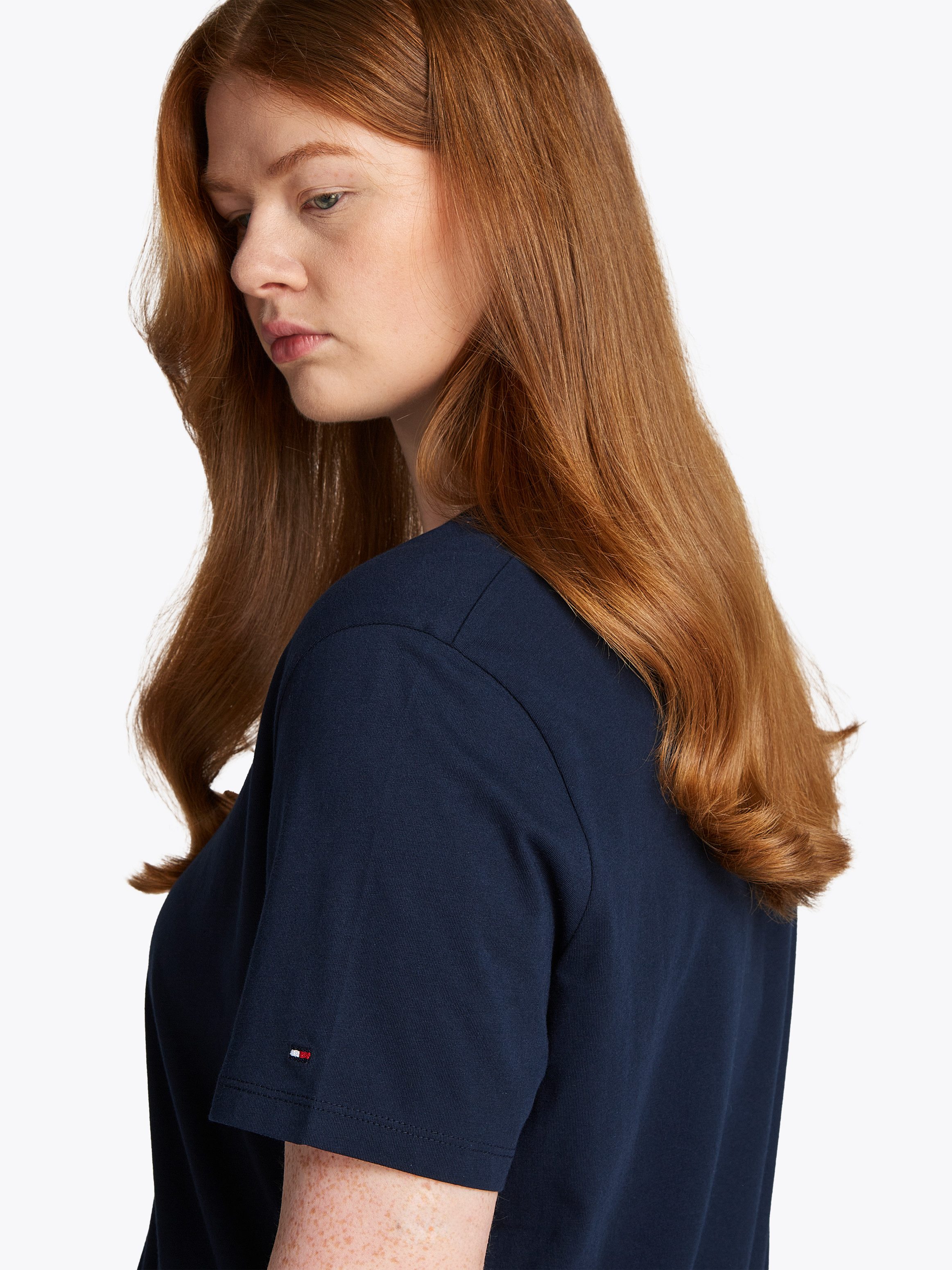 Tommy Hilfiger Curve Shirt met ronde hals CRV REG SCRIPT C-NK TEE SS