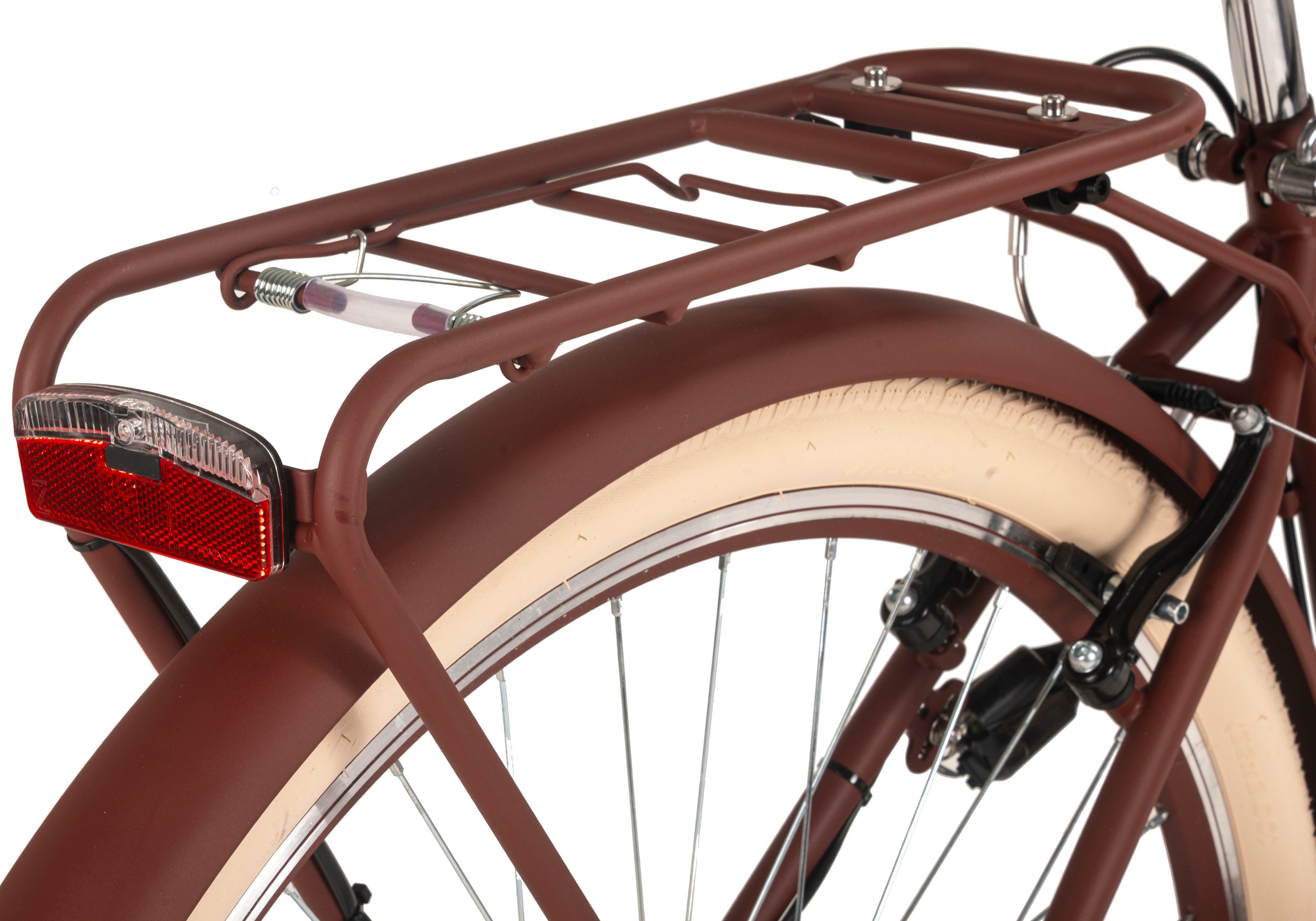 Dacapo Citybike Balloon damesfiets 28'' bruin 6 versnellingen 48 cm