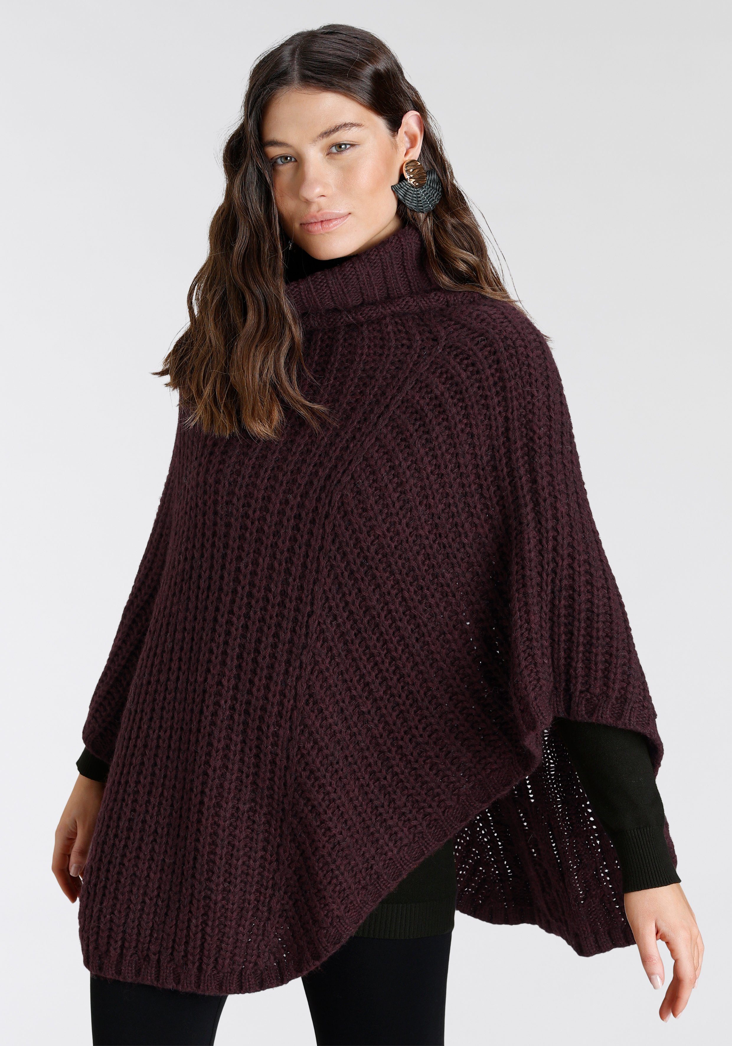 Laura Scott XXL-sjaal Gebreide poncho